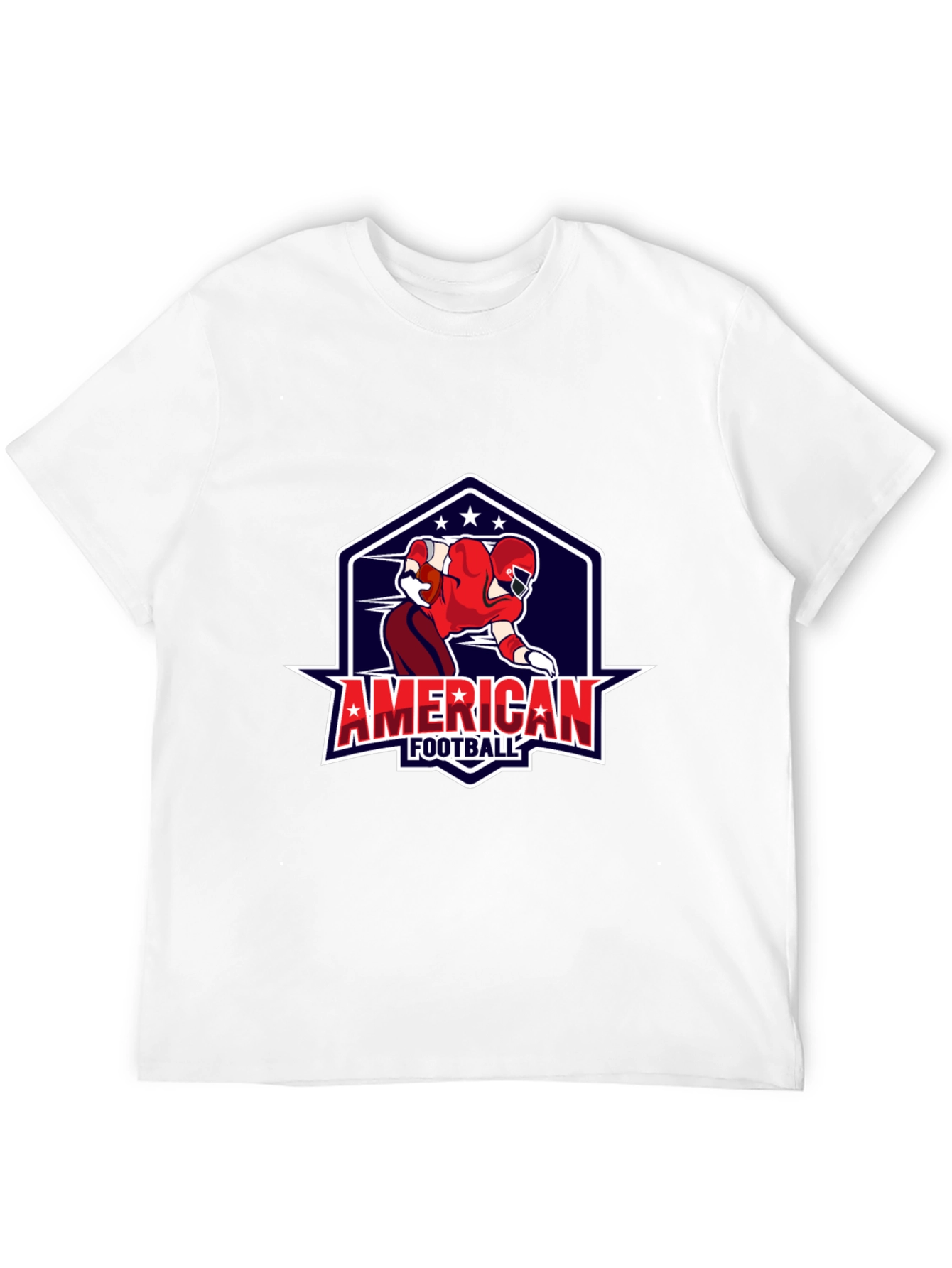 American Football Graphic Print Black T-Shirt