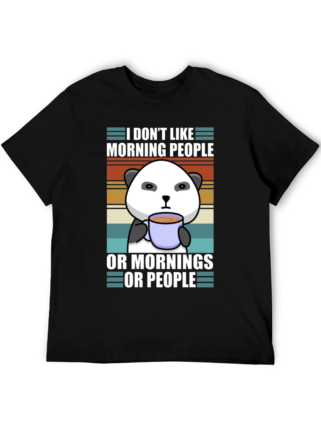 I Dont Like Morning People Panda Graphic Tee