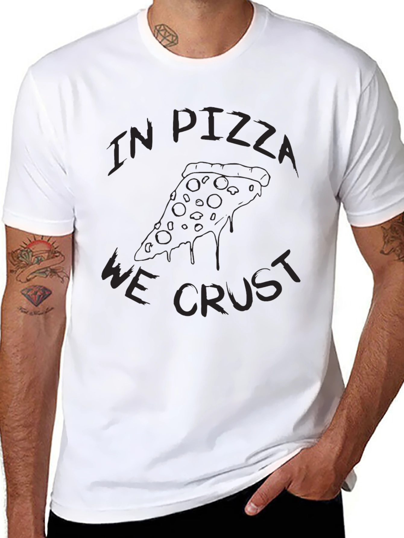 In Pizza We Crust Funny Graphic T-Shirt