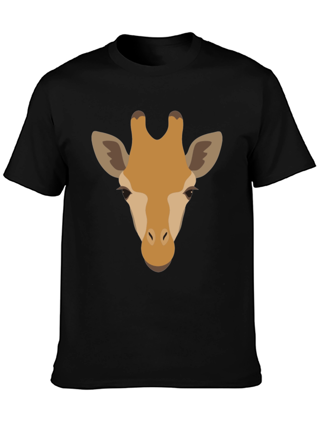 Cool Giraffe Head Graphic Black T-Shirt