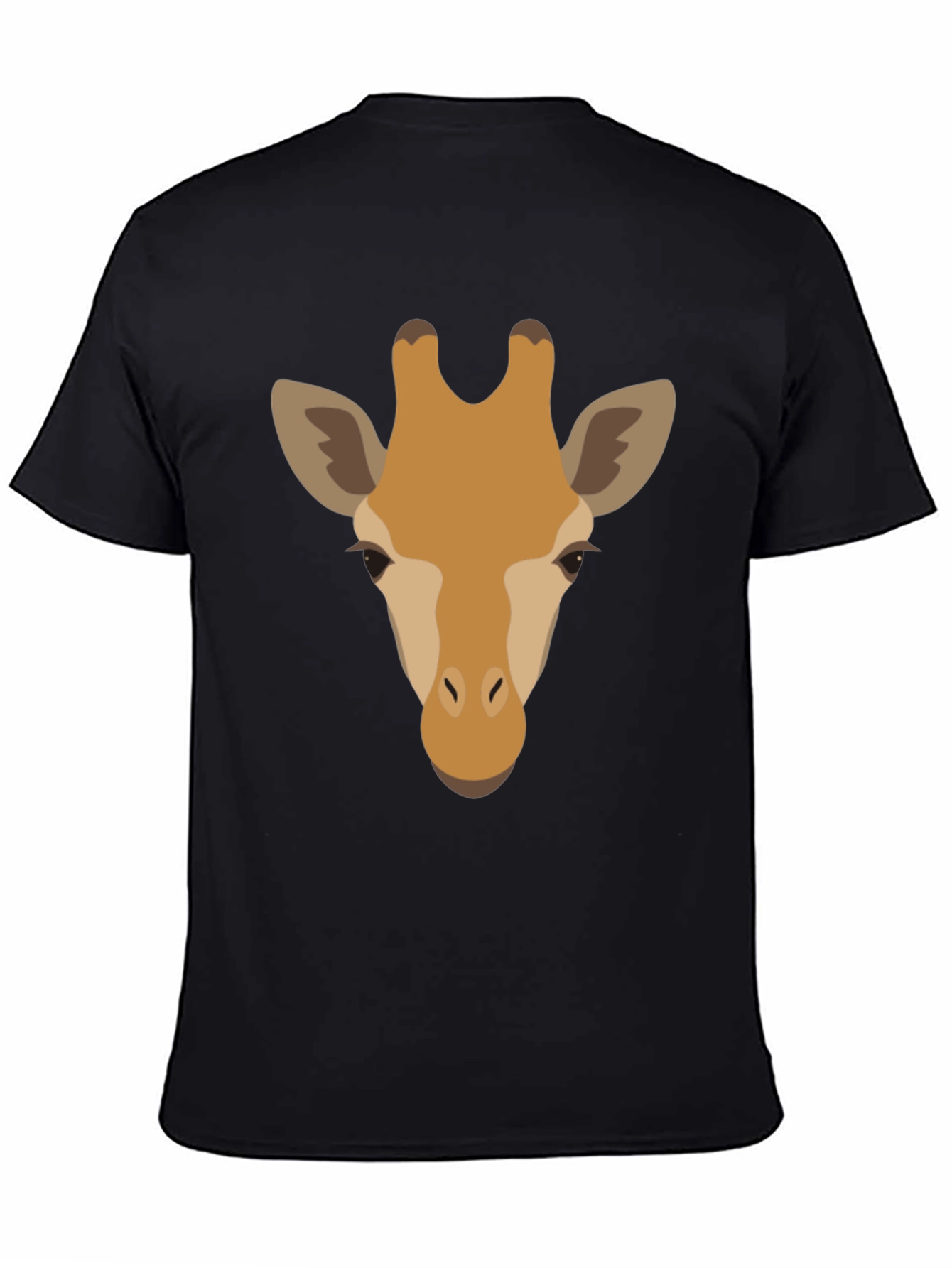 Cool Giraffe Head Graphic Black T-Shirt