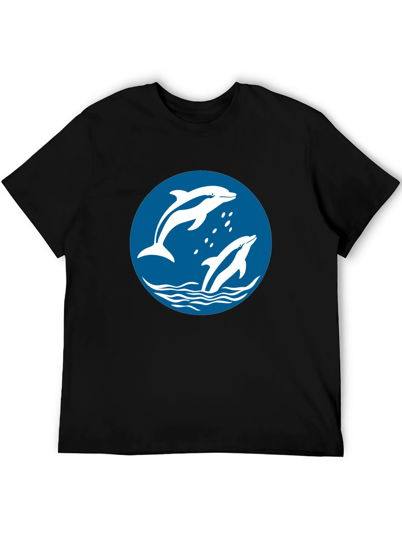 Dolphin Graphic Print Crew Neck T-Shirt