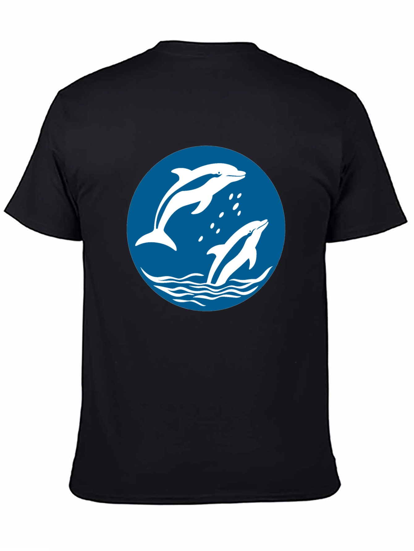 Dolphin Graphic Print Crew Neck T-Shirt