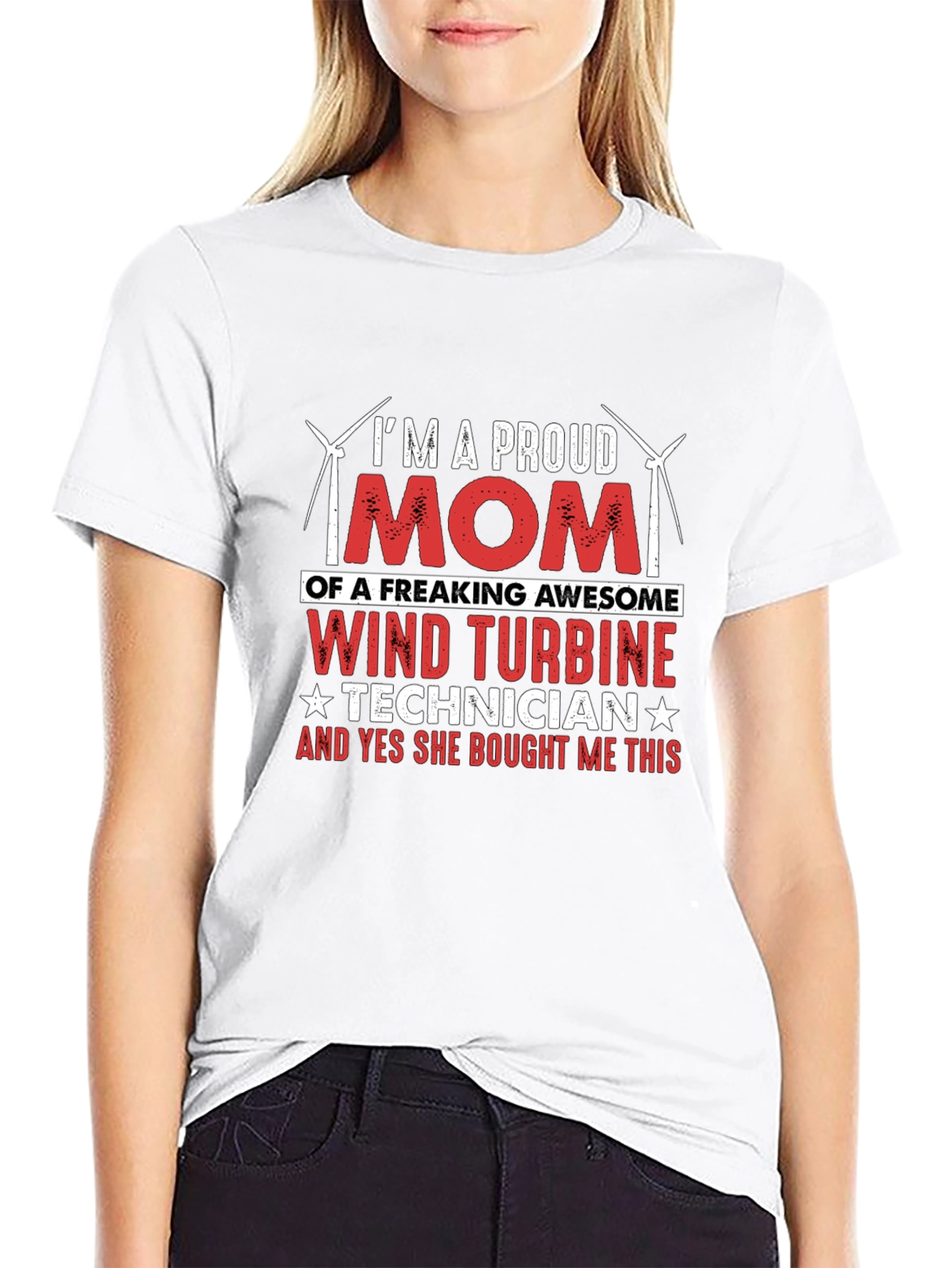 Proud Mom Wind Turbine Technician T-Shirt