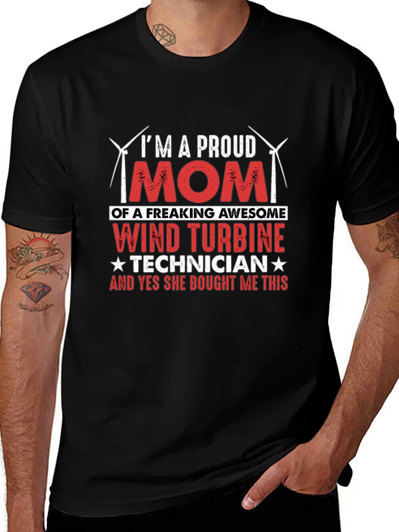 Proud Mom Wind Turbine Technician T-Shirt