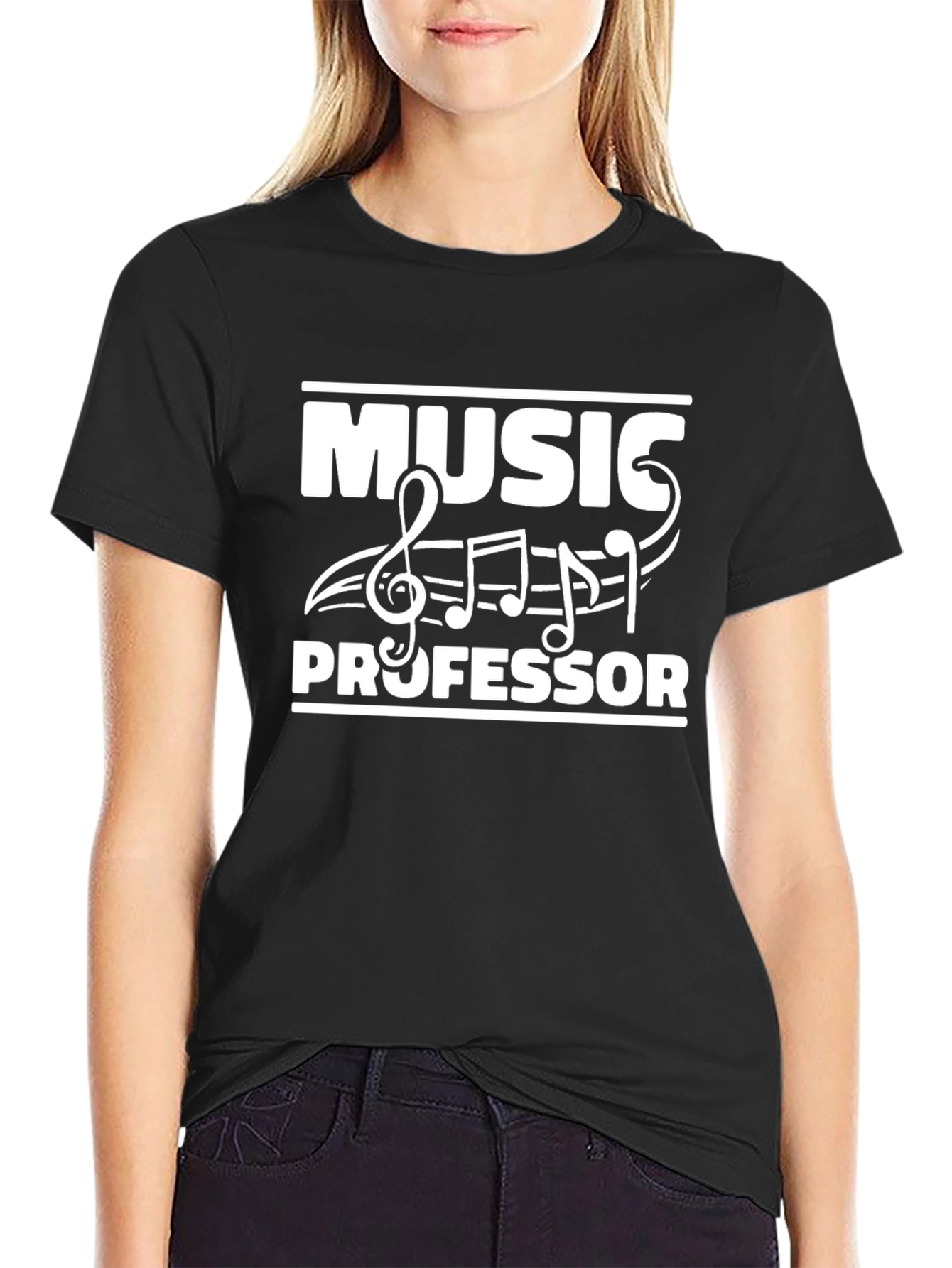Music Professor Graphic Tee - Black Cotton T-Shirt