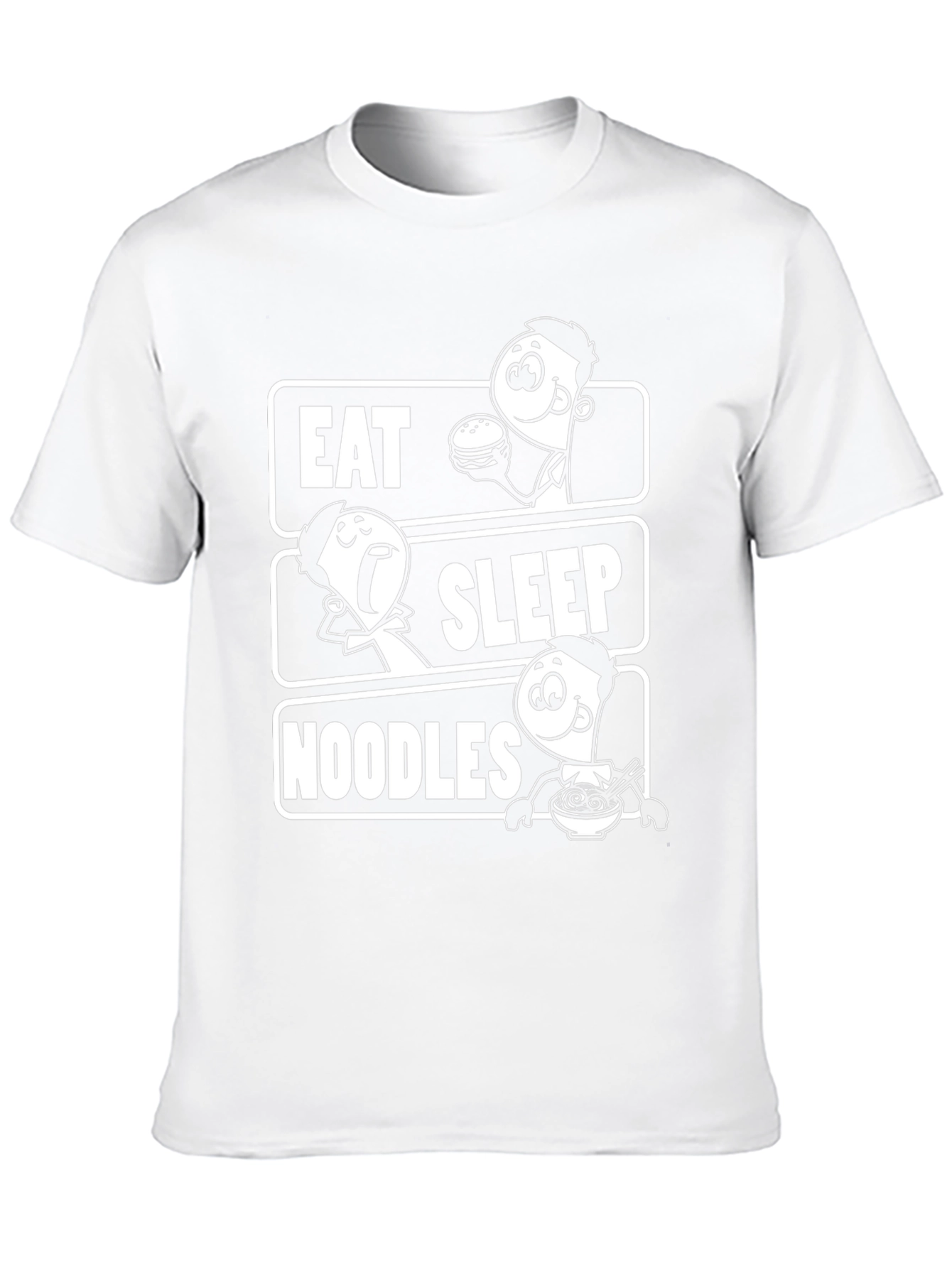Eat Sleep Noodles Graphic Tee -  Black Unisex T-Shirt