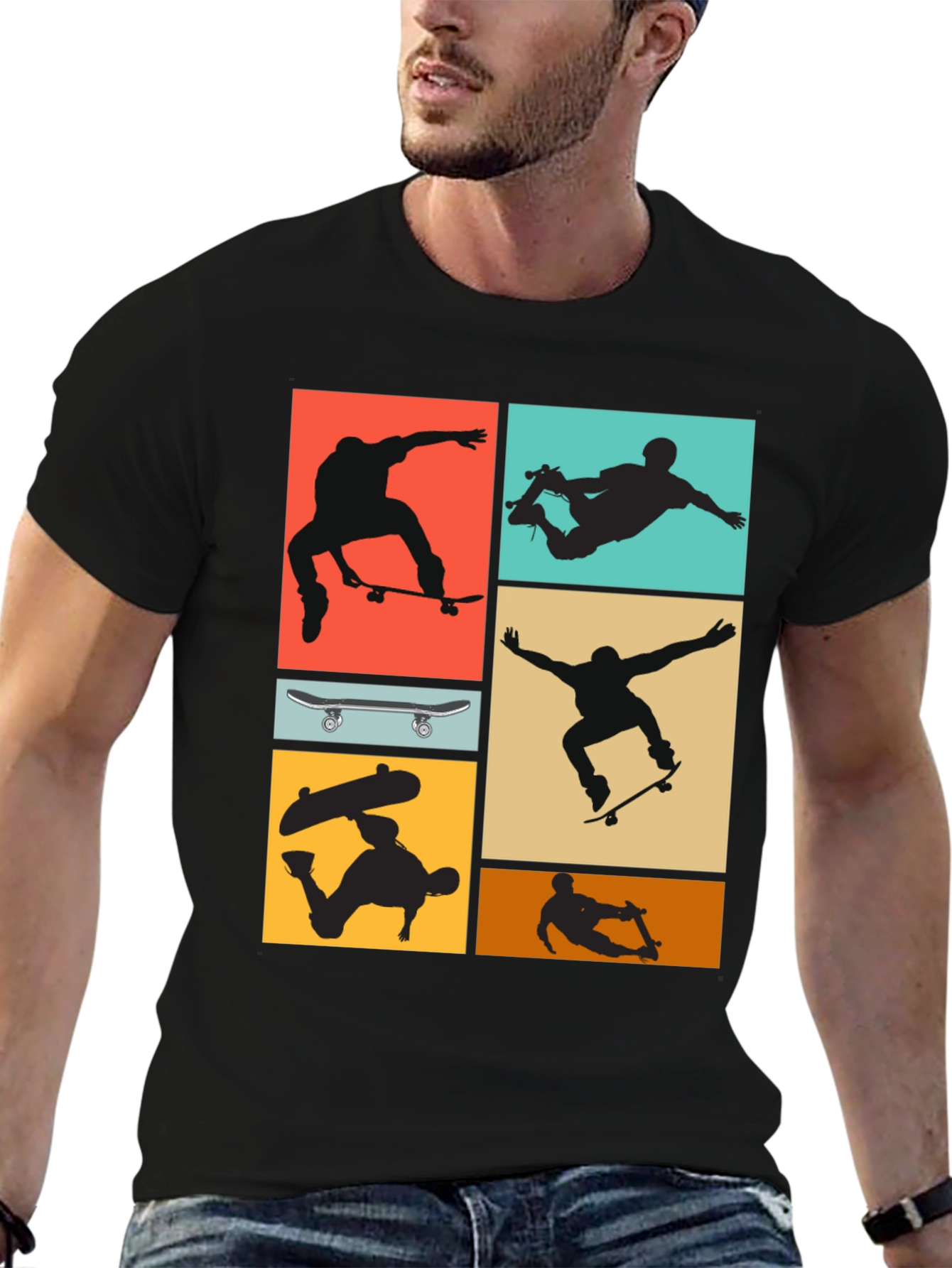 Skateboard Silhouette Graphic Tee