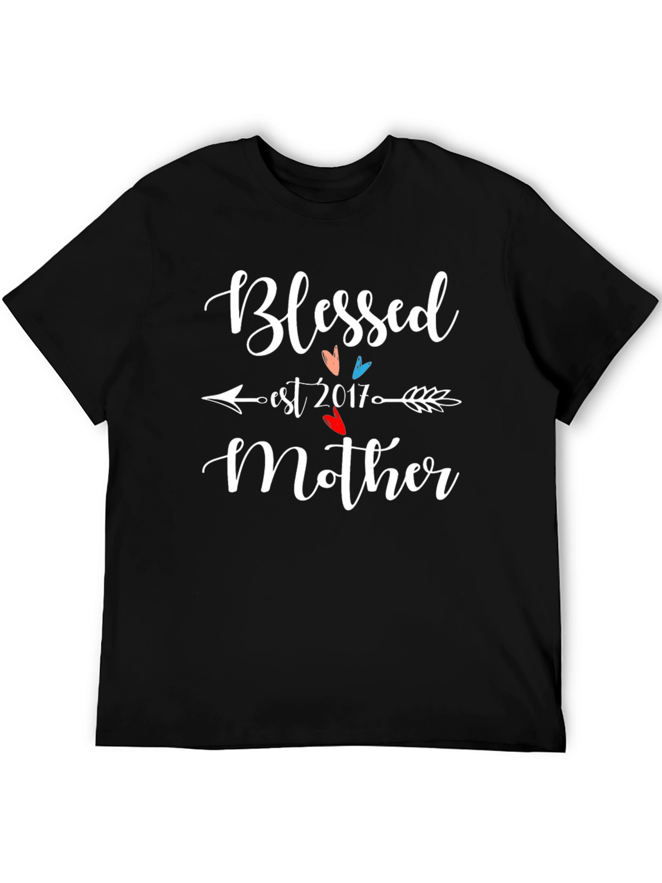 Blessed Mother Est. 2017 Black Graphic T-Shirt