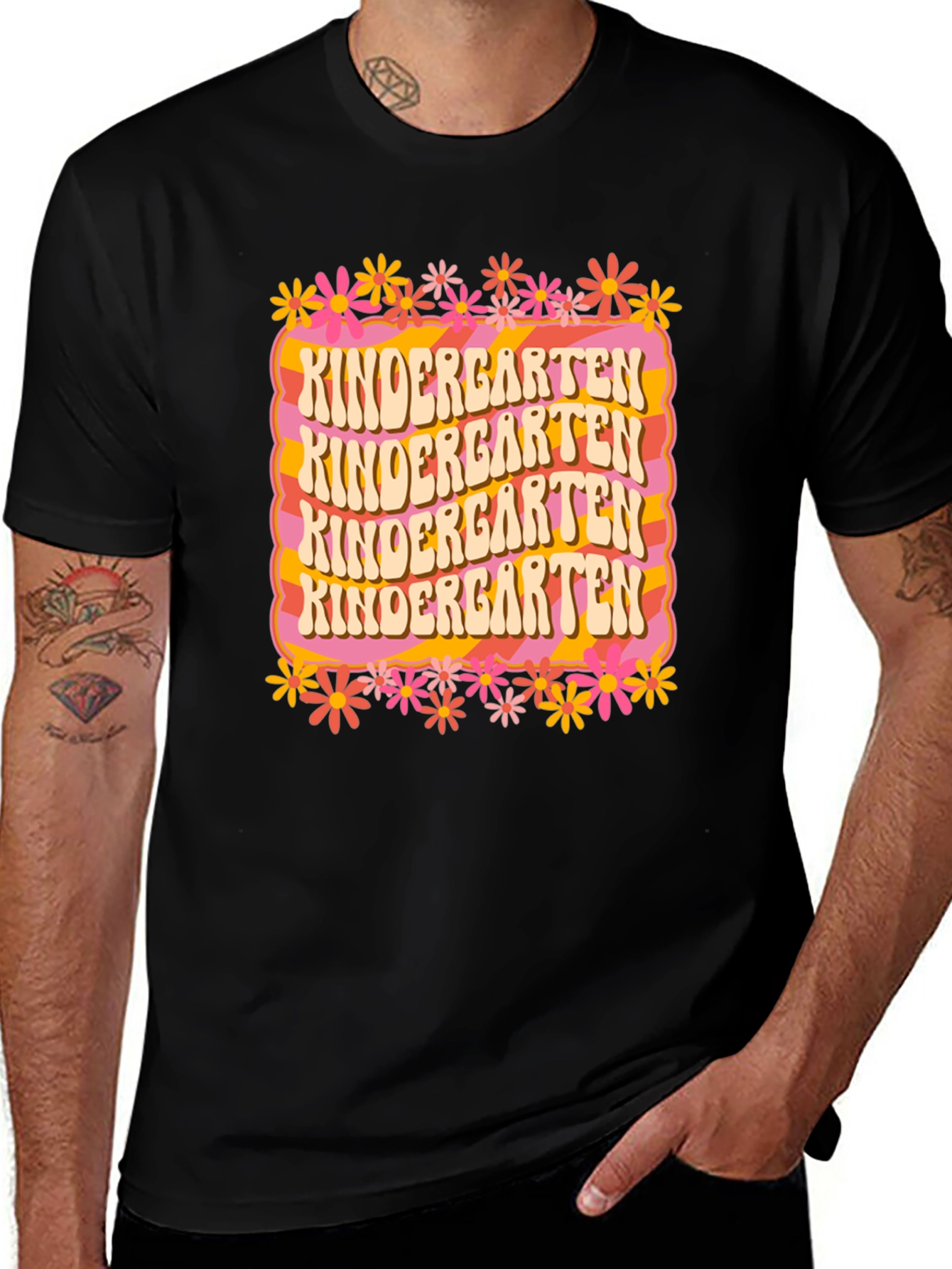 Kindergarten Teacher Retro Graphic T-Shirt