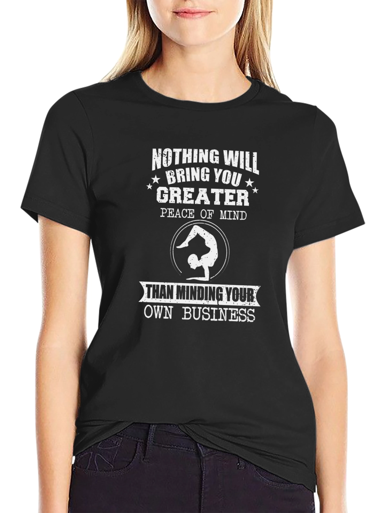 Peace of Mind Black Graphic T-Shirt
