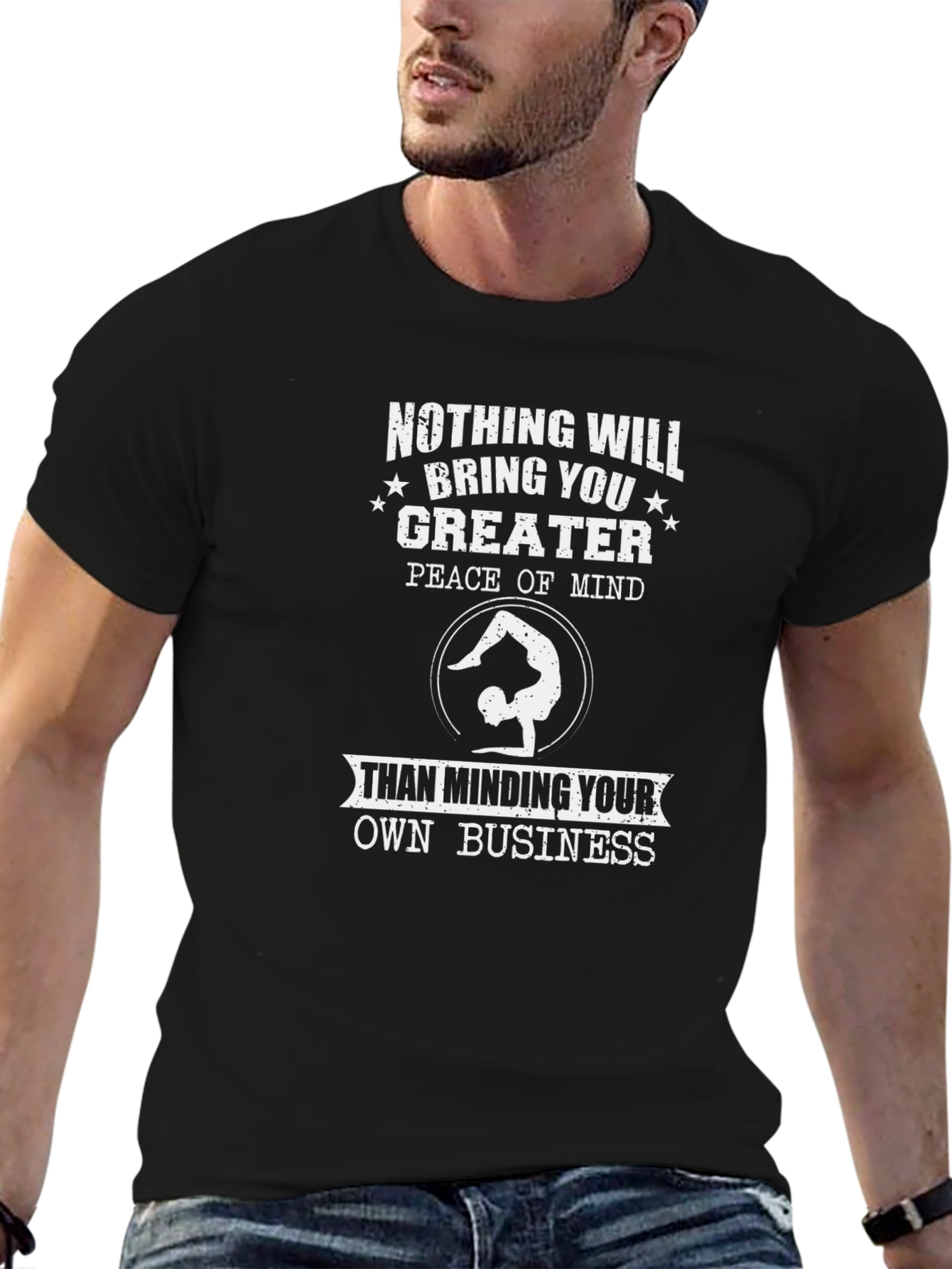 Peace of Mind Black Graphic T-Shirt