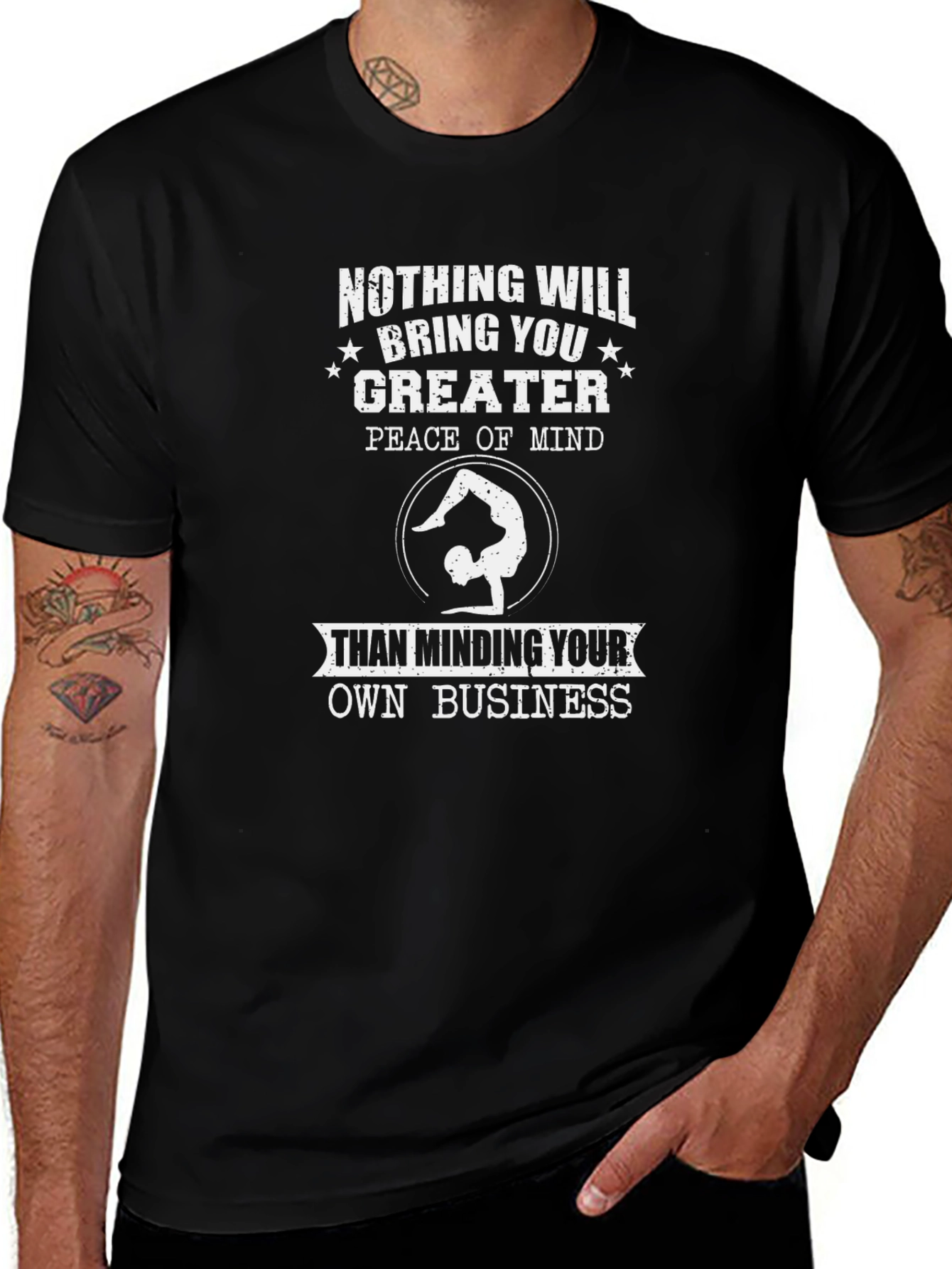Peace of Mind Black Graphic T-Shirt