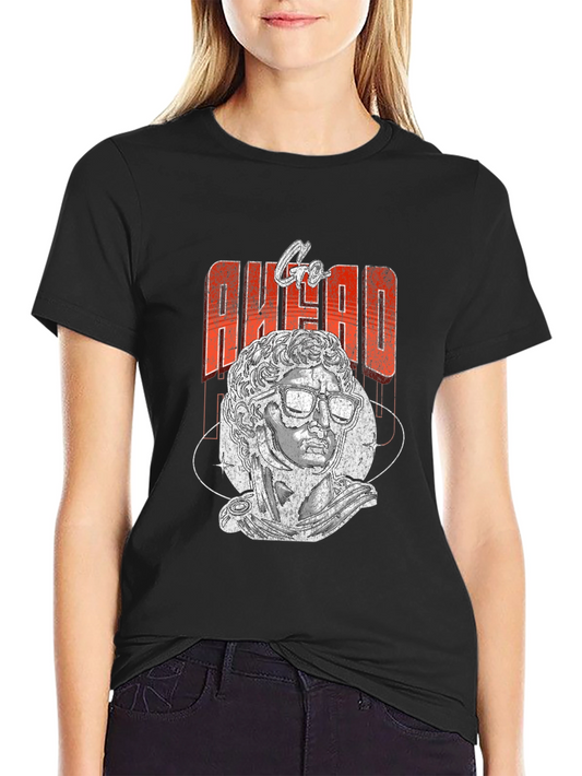 Go Ahead Graphic Tee - Cool Statue Design