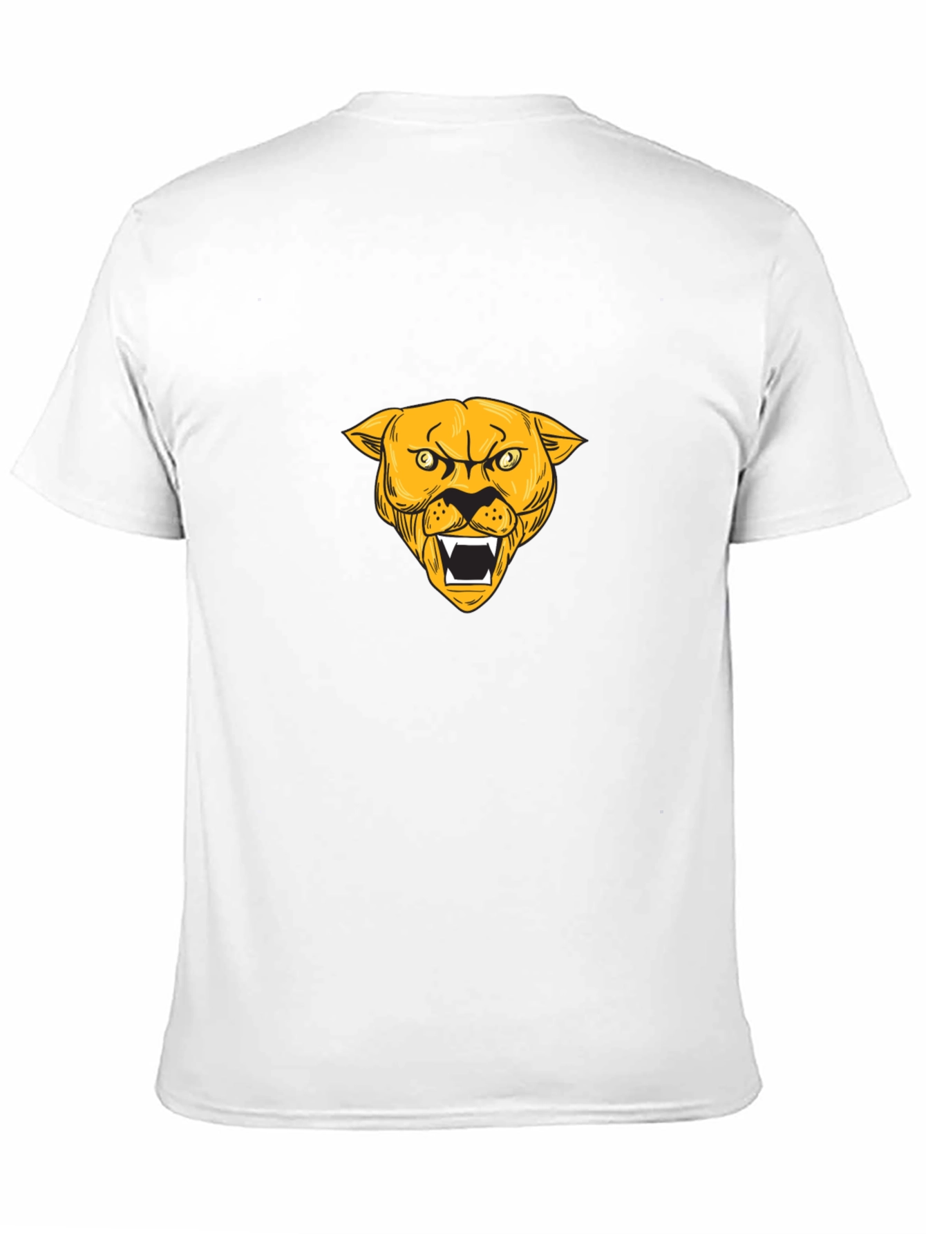 Black T-Shirt with Gold Panther Graphic