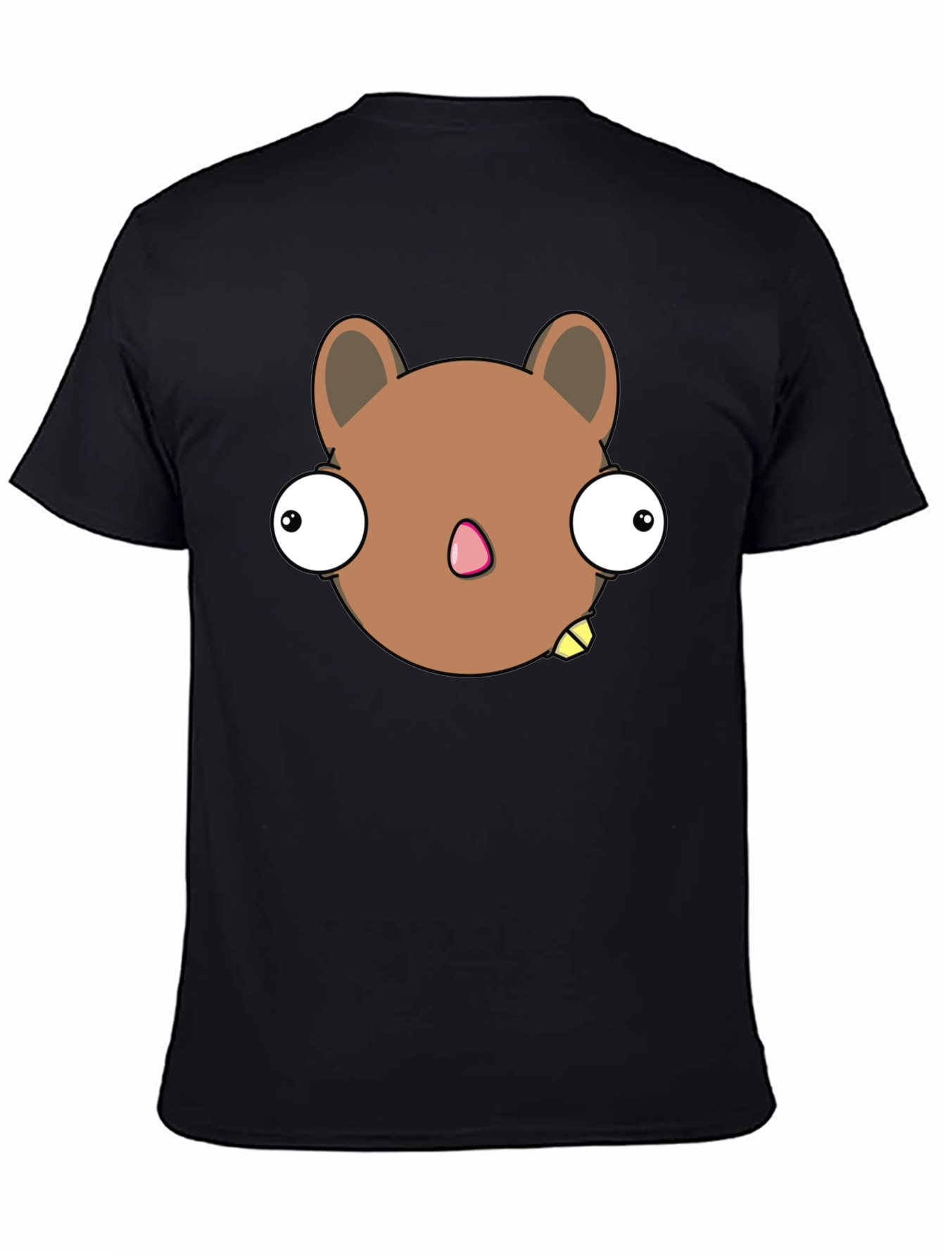 Funny Cartoon Animal Black Graphic T-Shirt