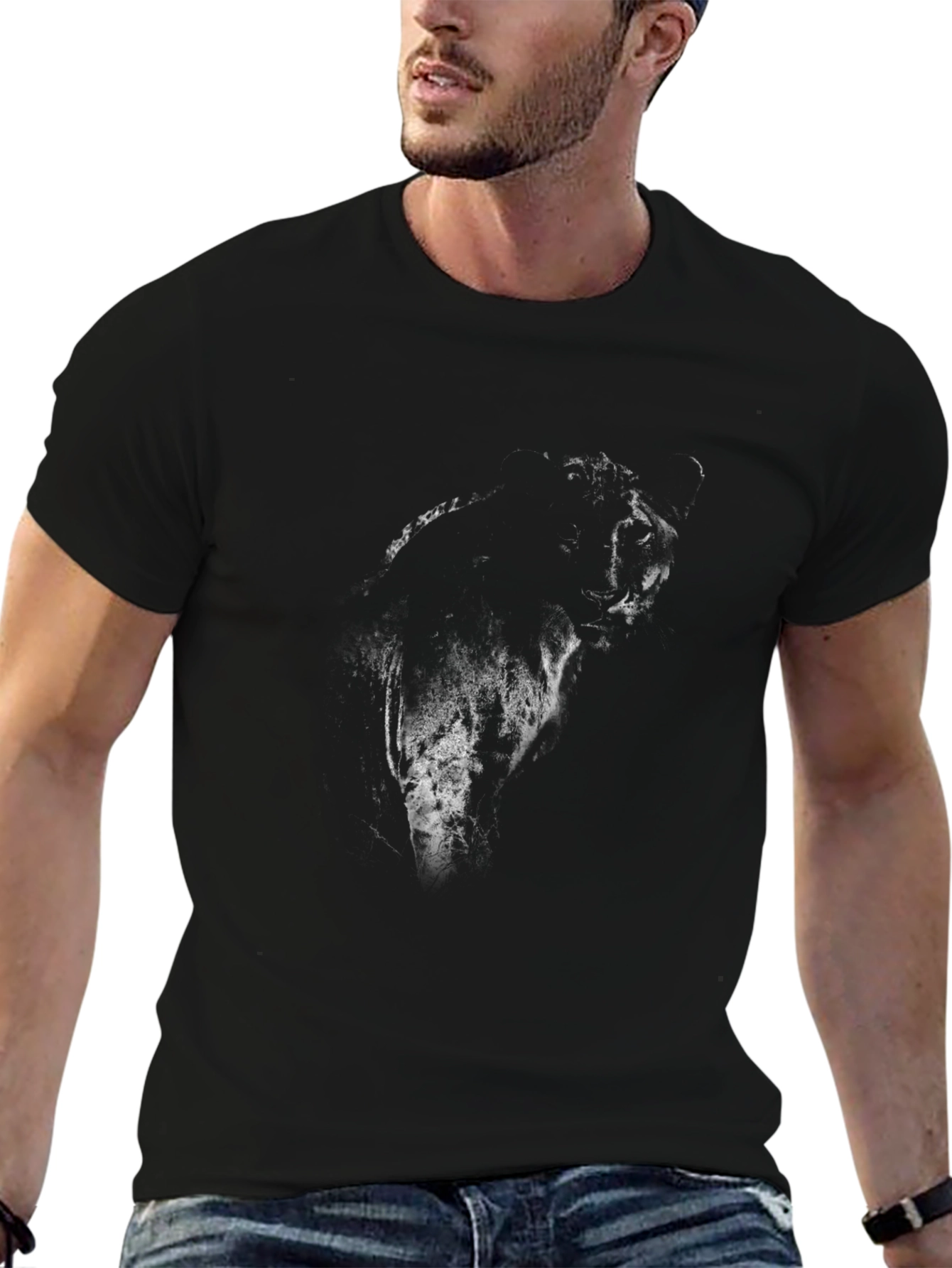 Black Bear Graphic Print T-Shirt
