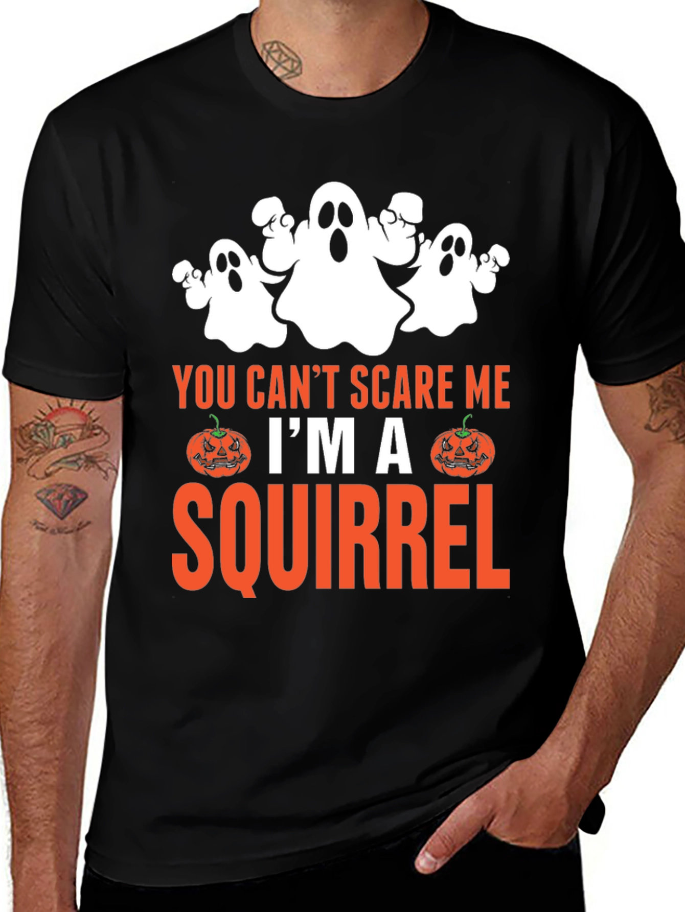 You Cant Scare Me Im A Squirrel Halloween T-Shirt
