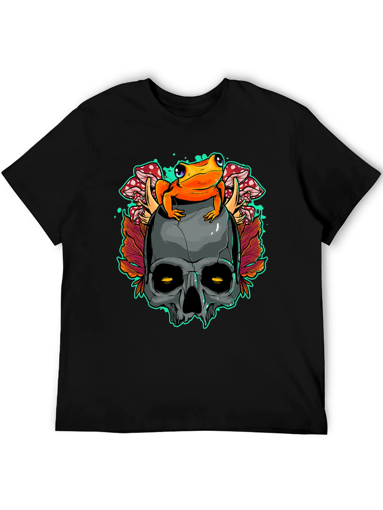 Skull Frog Graphic Tee - Unisex Black T-Shirt