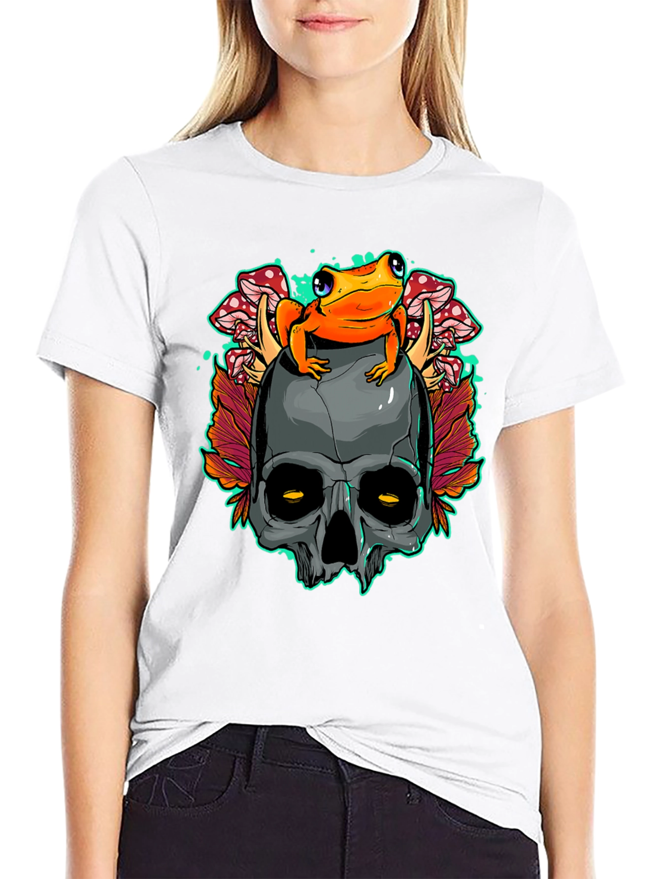 Skull Frog Graphic Tee - Unisex Black T-Shirt