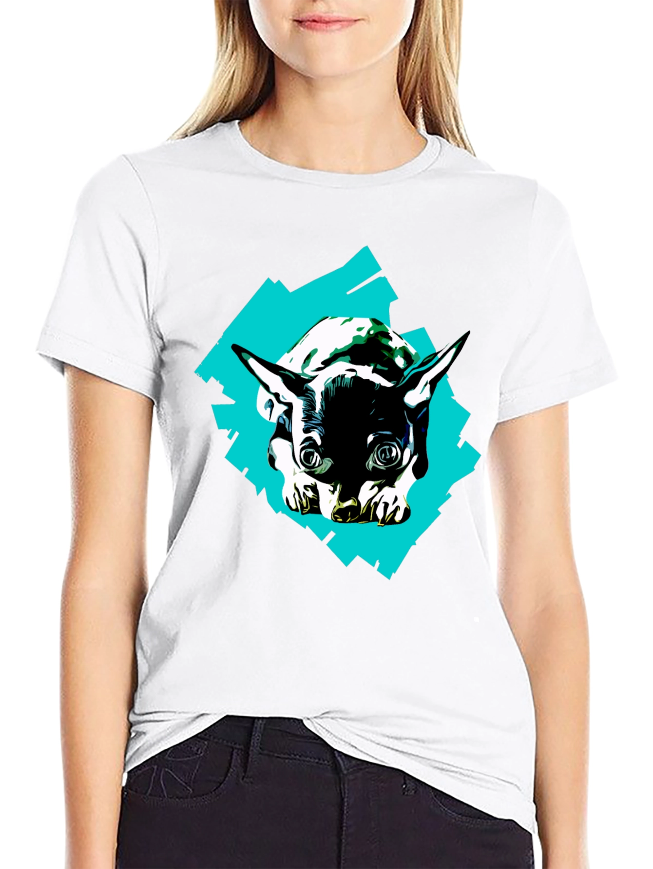 Dog Graphic Tee - Unique Design on Black