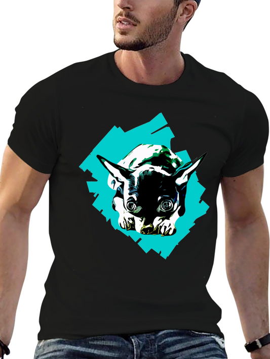Dog Graphic Tee - Unique Design on Black