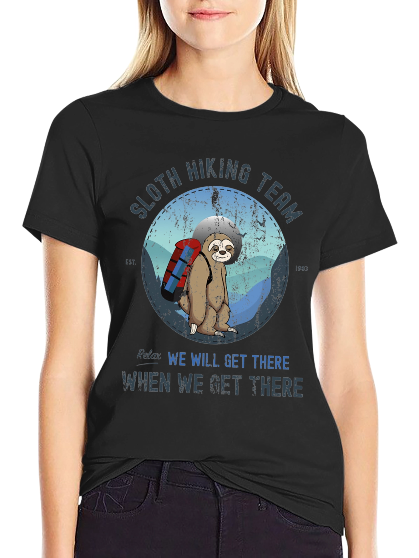 Sloth Hiking Team Graphic Tee