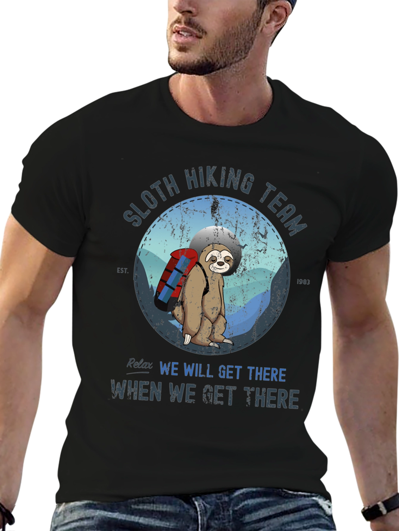 Sloth Hiking Team Graphic Tee