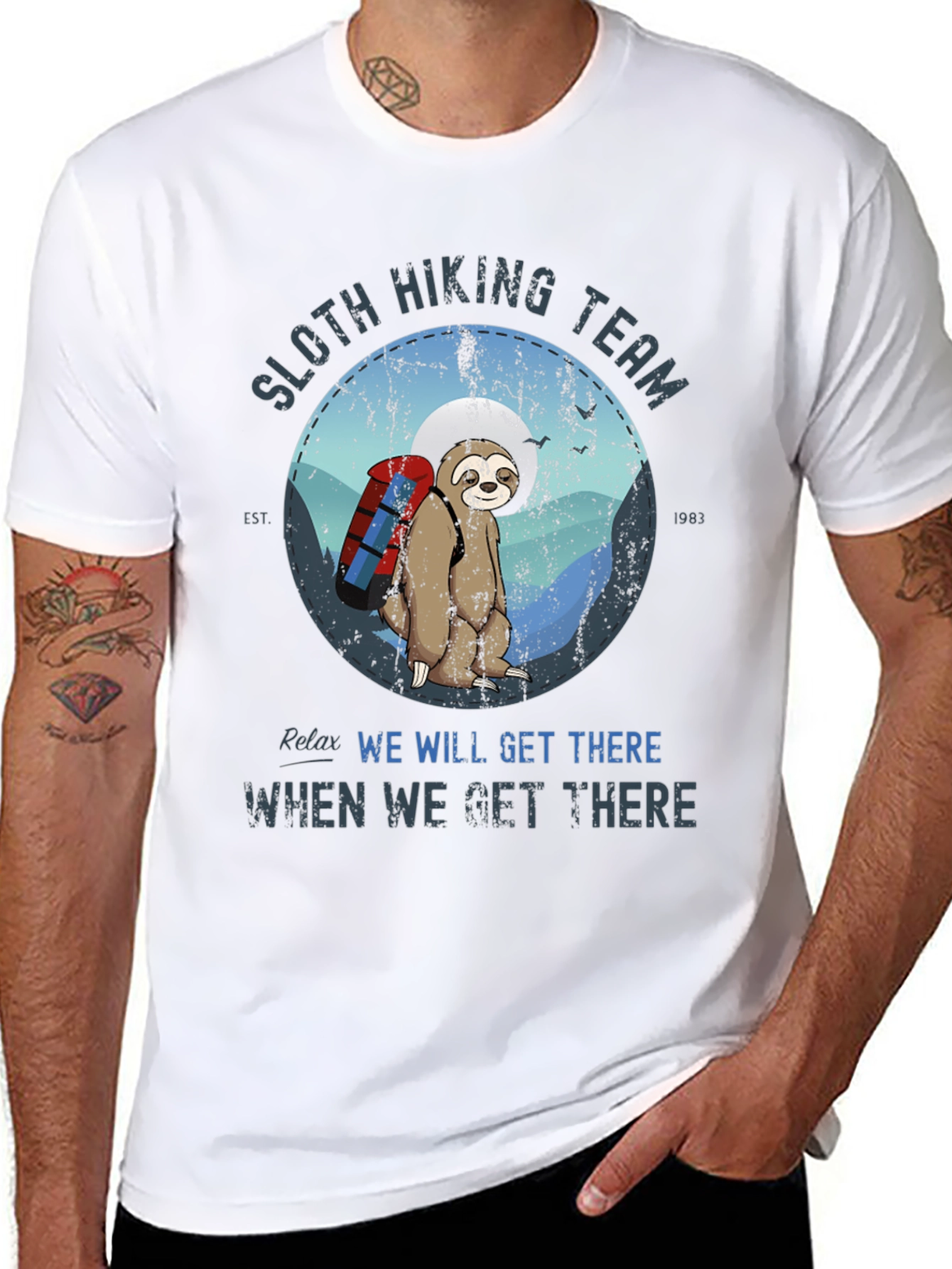 Sloth Hiking Team Graphic Tee