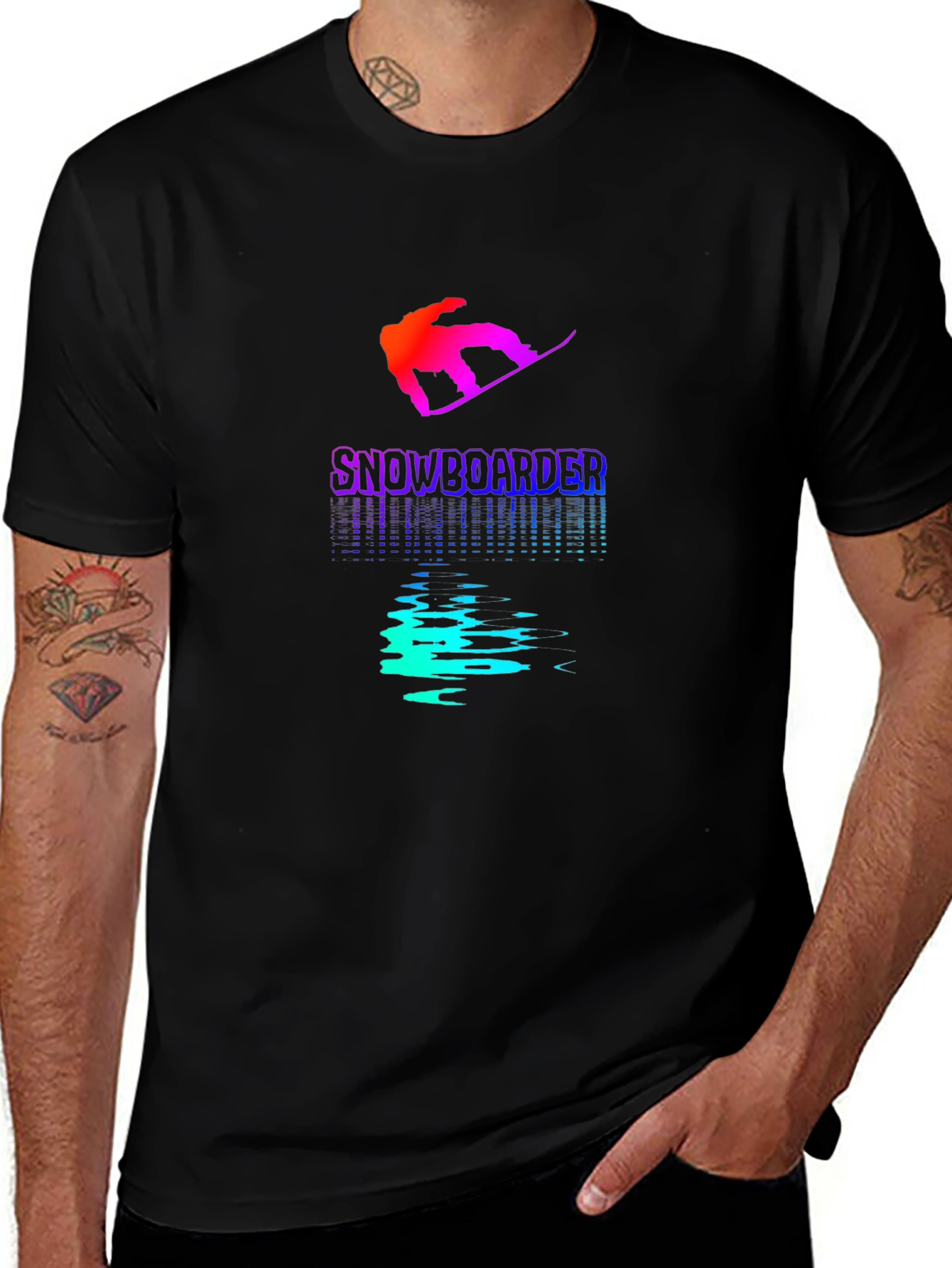 Snowboarder Graphic Tee - Stylish Black Cotton Shirt