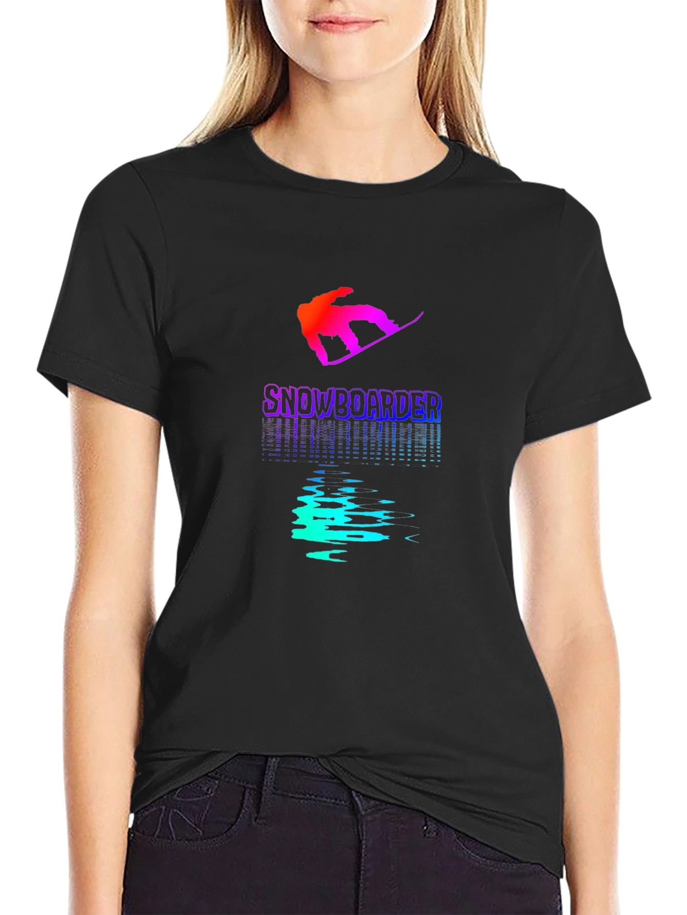 Snowboarder Graphic Tee - Stylish Black Cotton Shirt