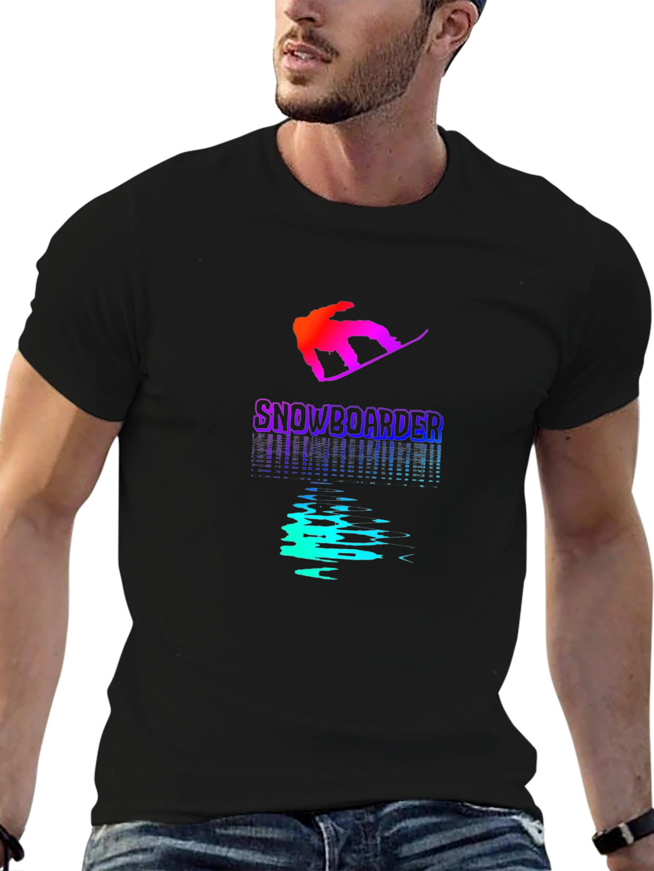 Snowboarder Graphic Tee - Stylish Black Cotton Shirt