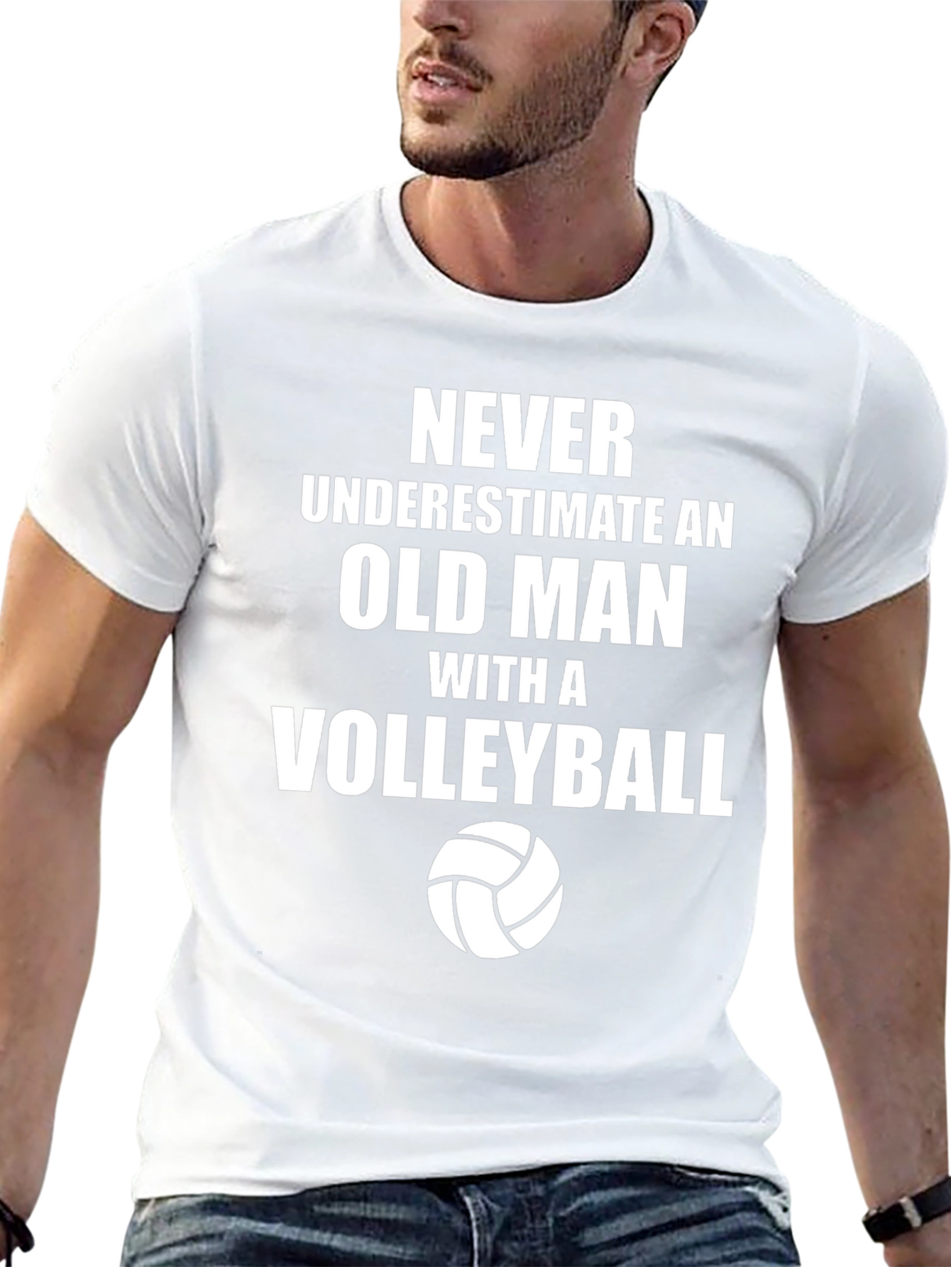 Funny Volleyball Old Man T-Shirt