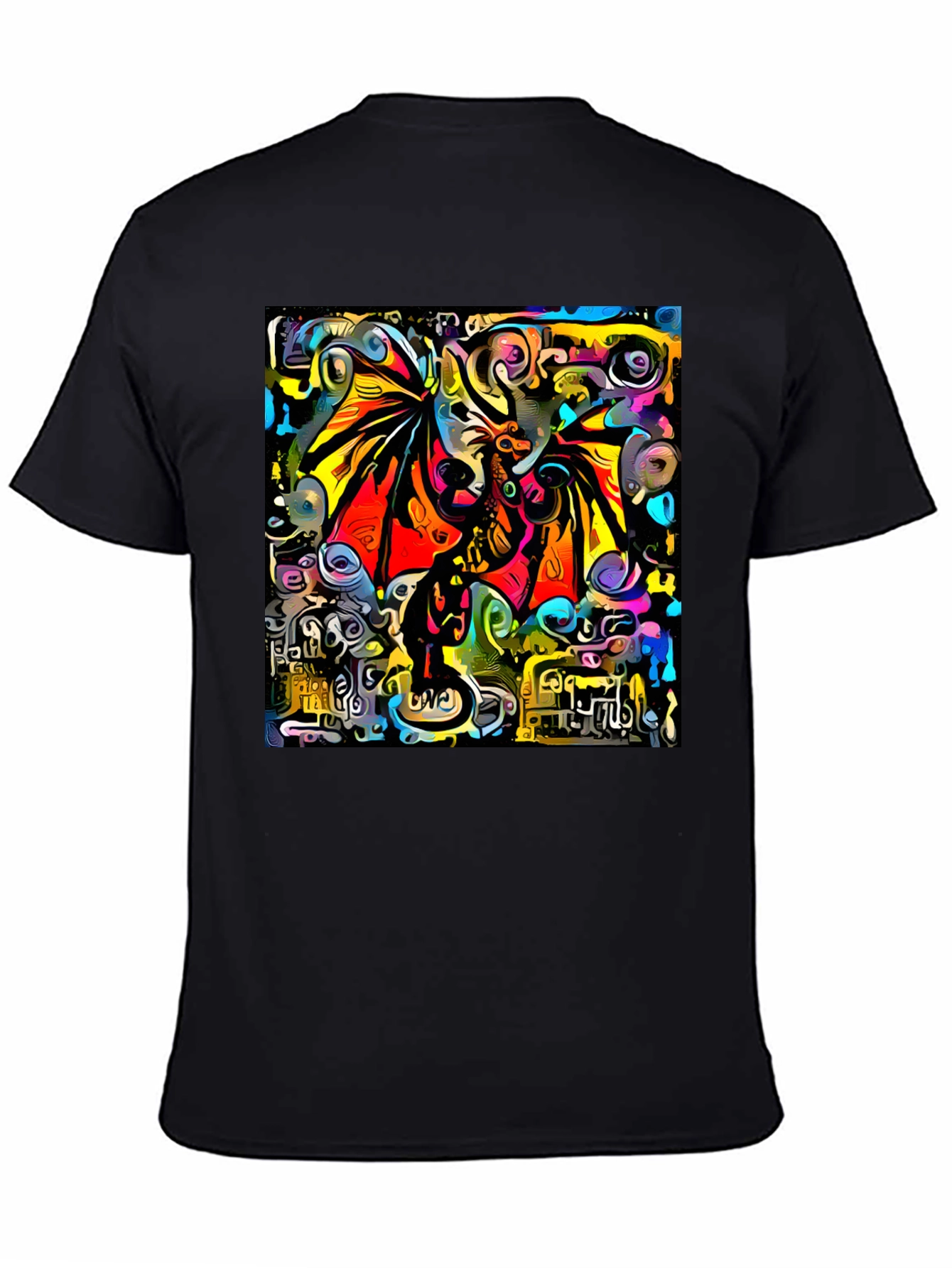 Abstract Dragon Graphic Tee - Artistic Style