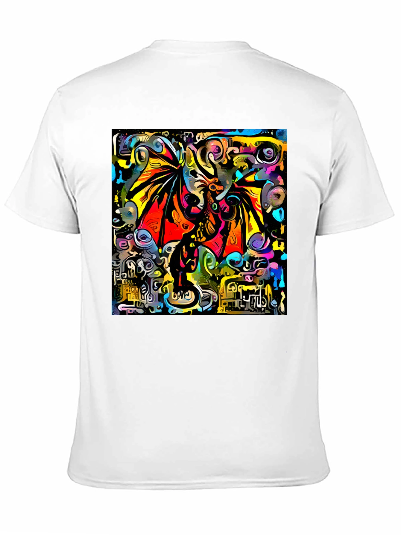 Abstract Dragon Graphic Tee - Artistic Style