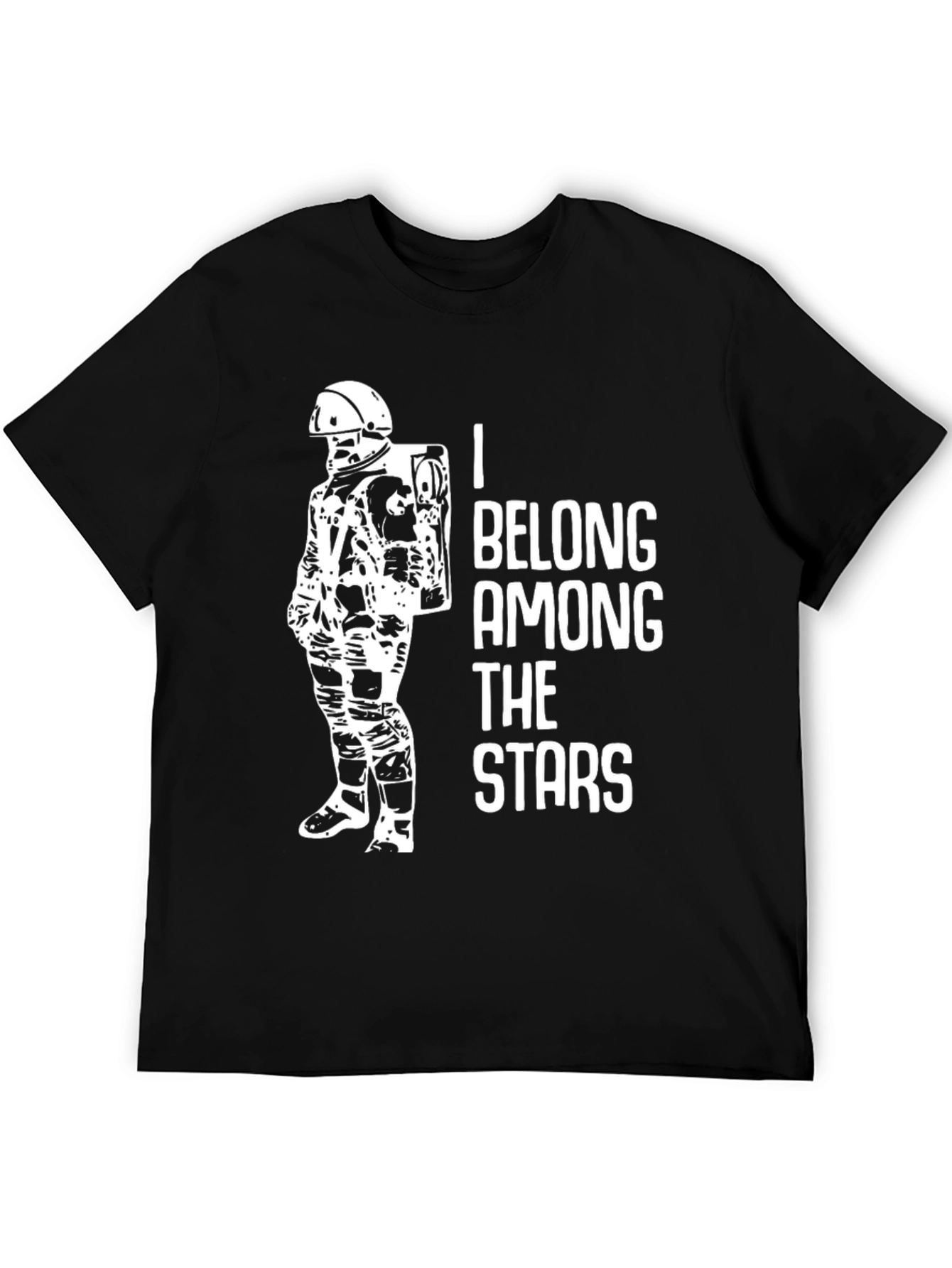 Astronaut Graphic Black T-Shirt - Belong Among The Stars