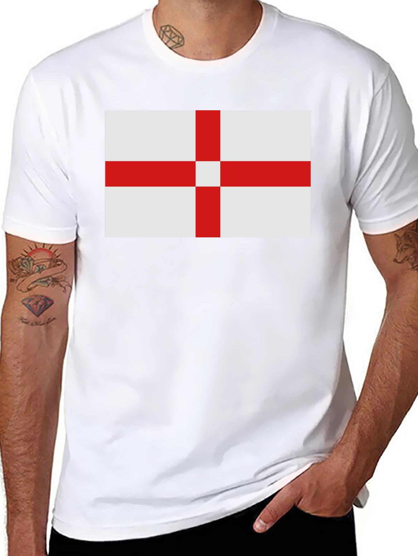 England Flag Graphic T-Shirt - Black