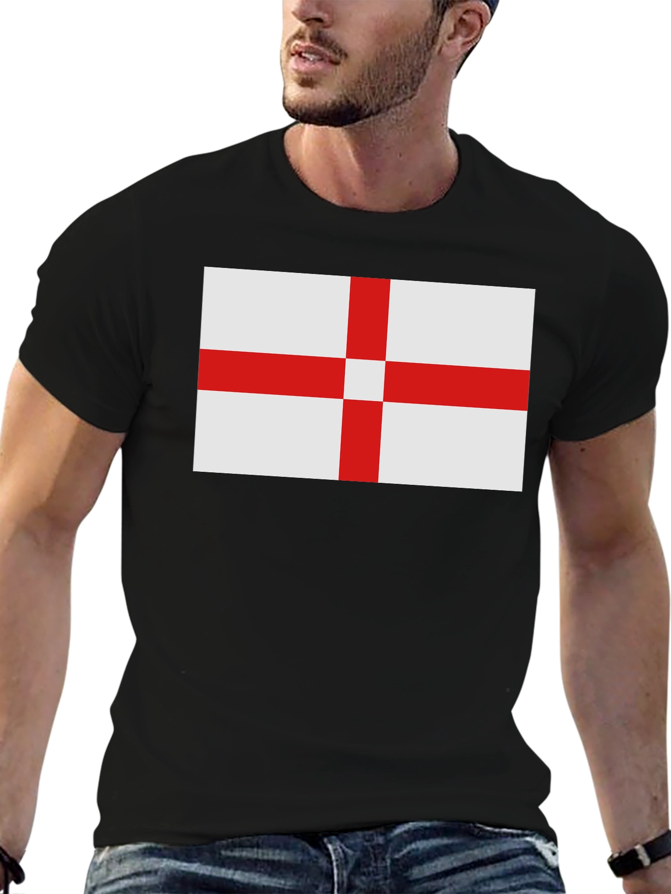 England Flag Graphic T-Shirt - Black
