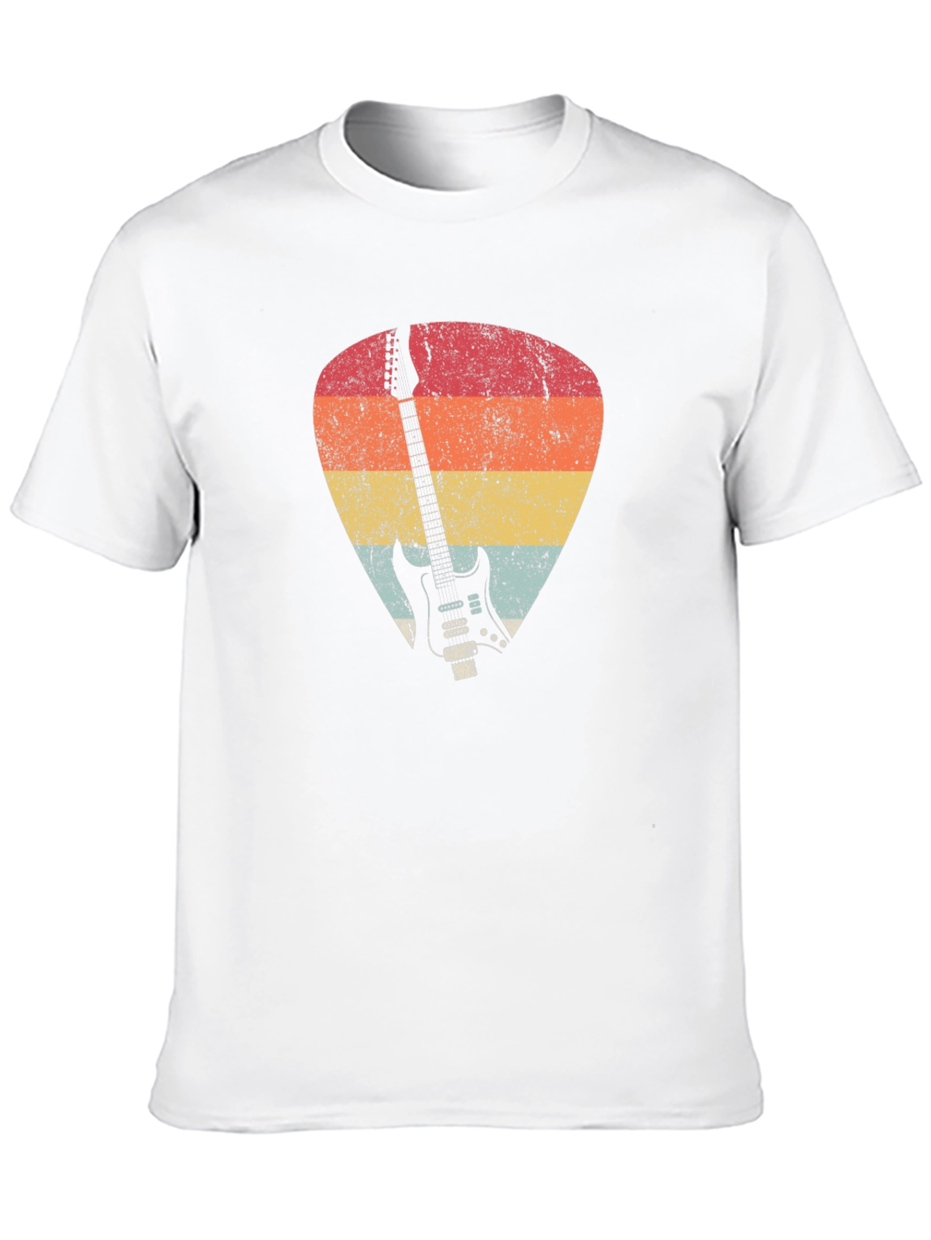 Retro Guitar Pick Graphic Tee - Black
