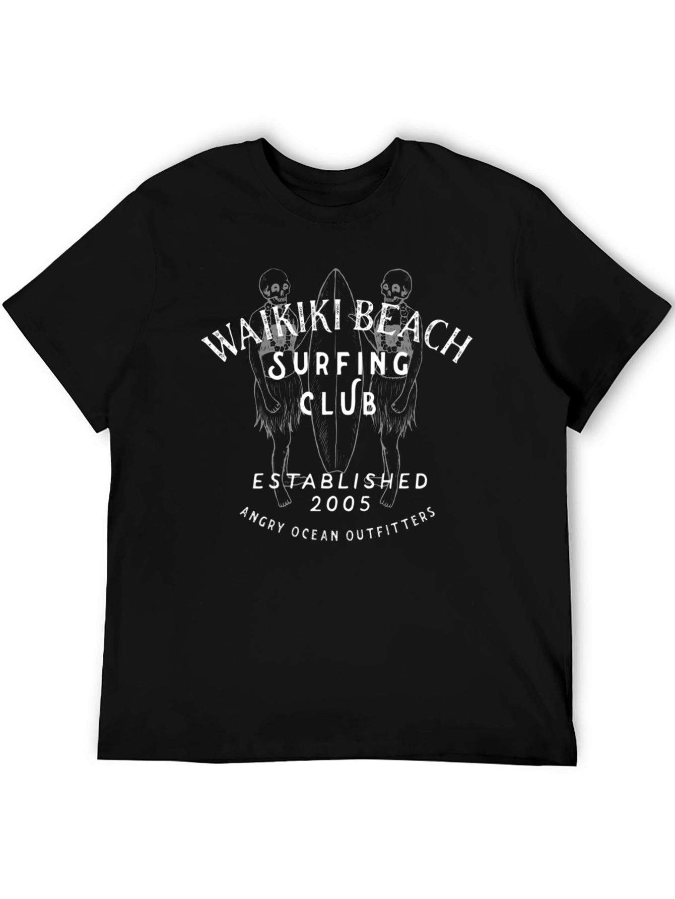 Waikiki Beach Surfing Club Black Graphic Tee