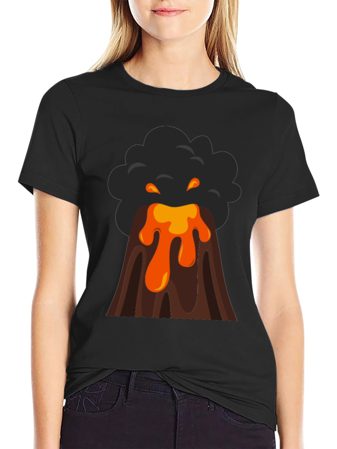 Volcano Eruption Graphic Print Tee