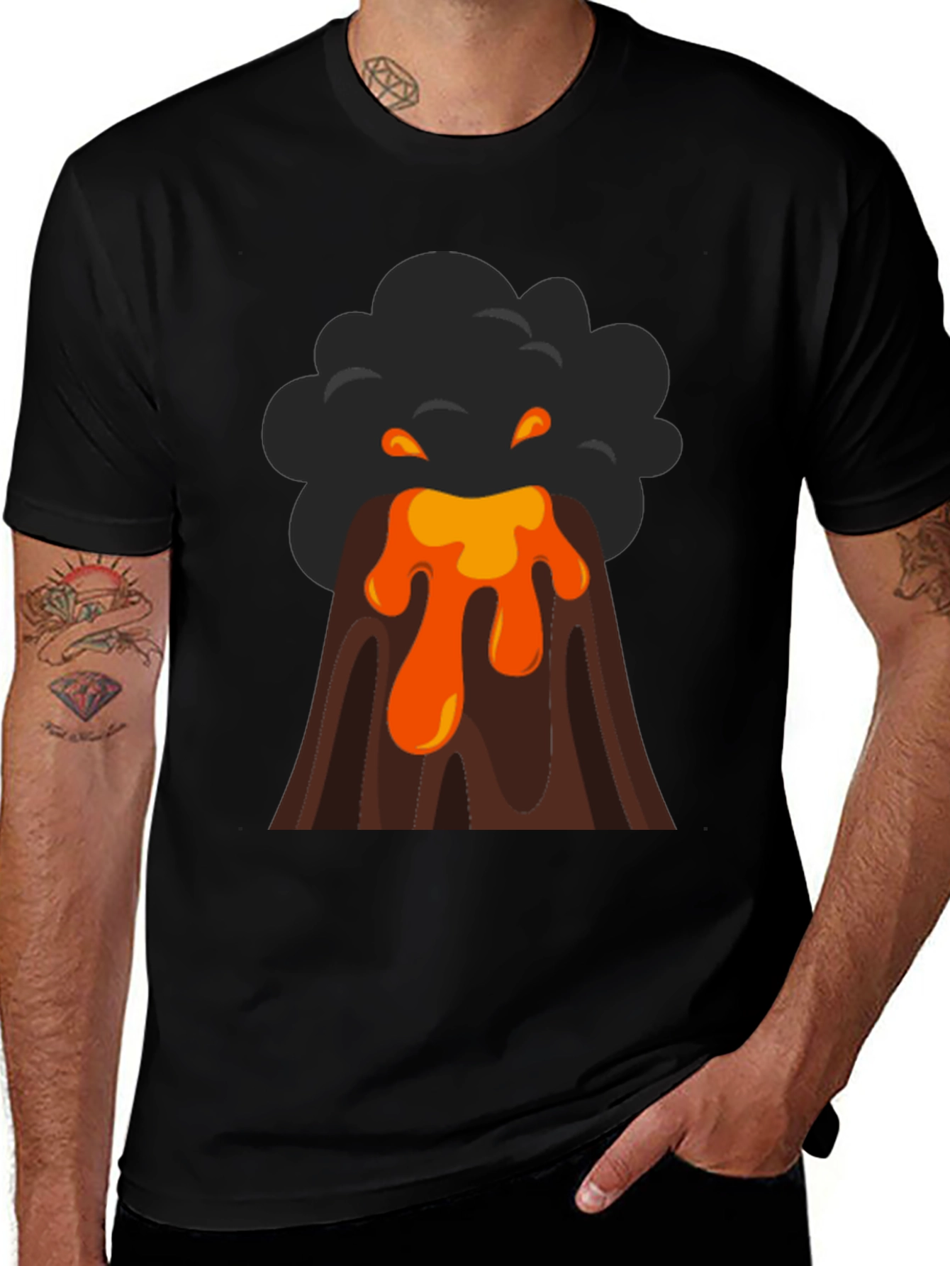 Volcano Eruption Graphic Print Tee