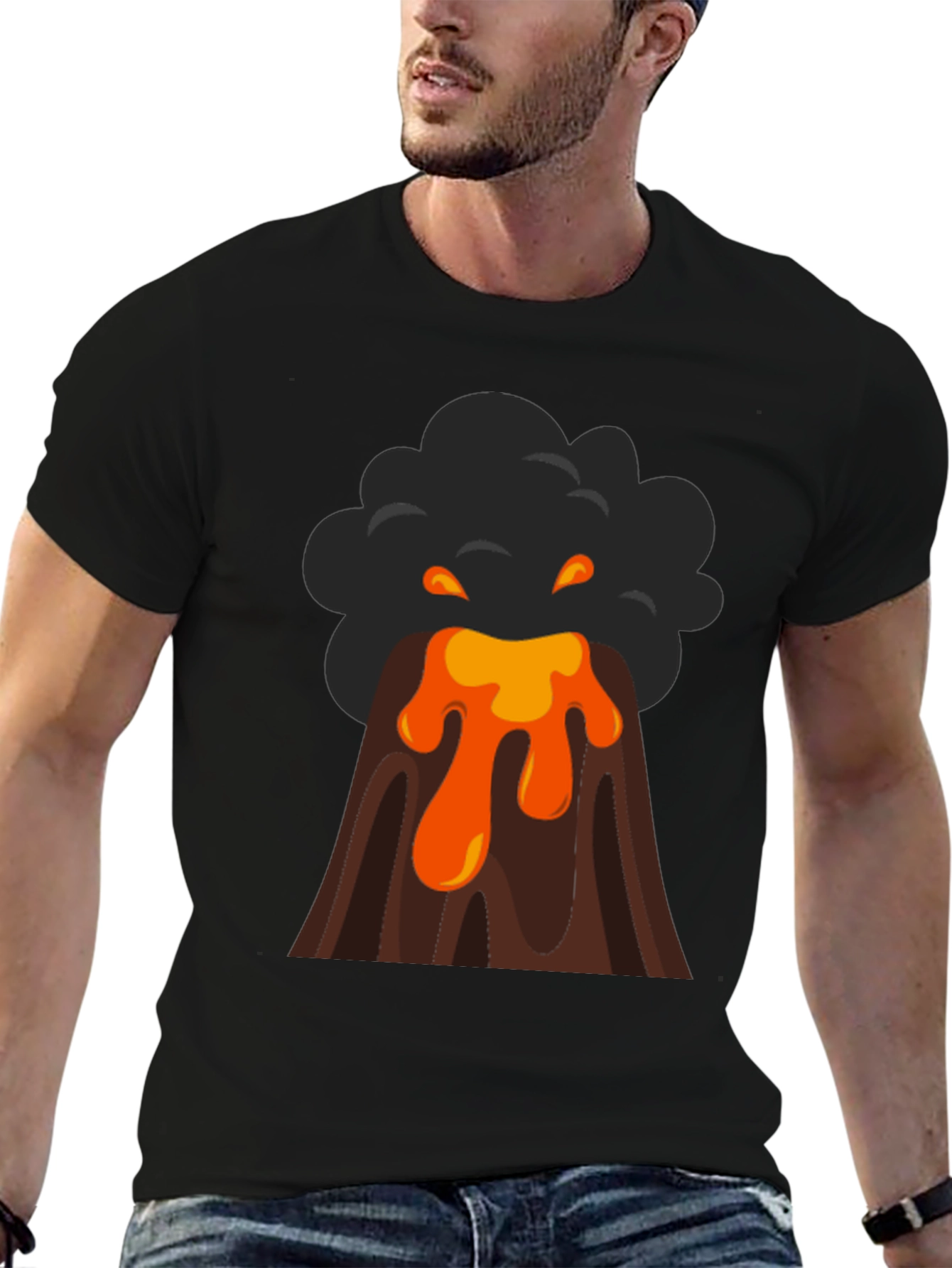 Volcano Eruption Graphic Print Tee