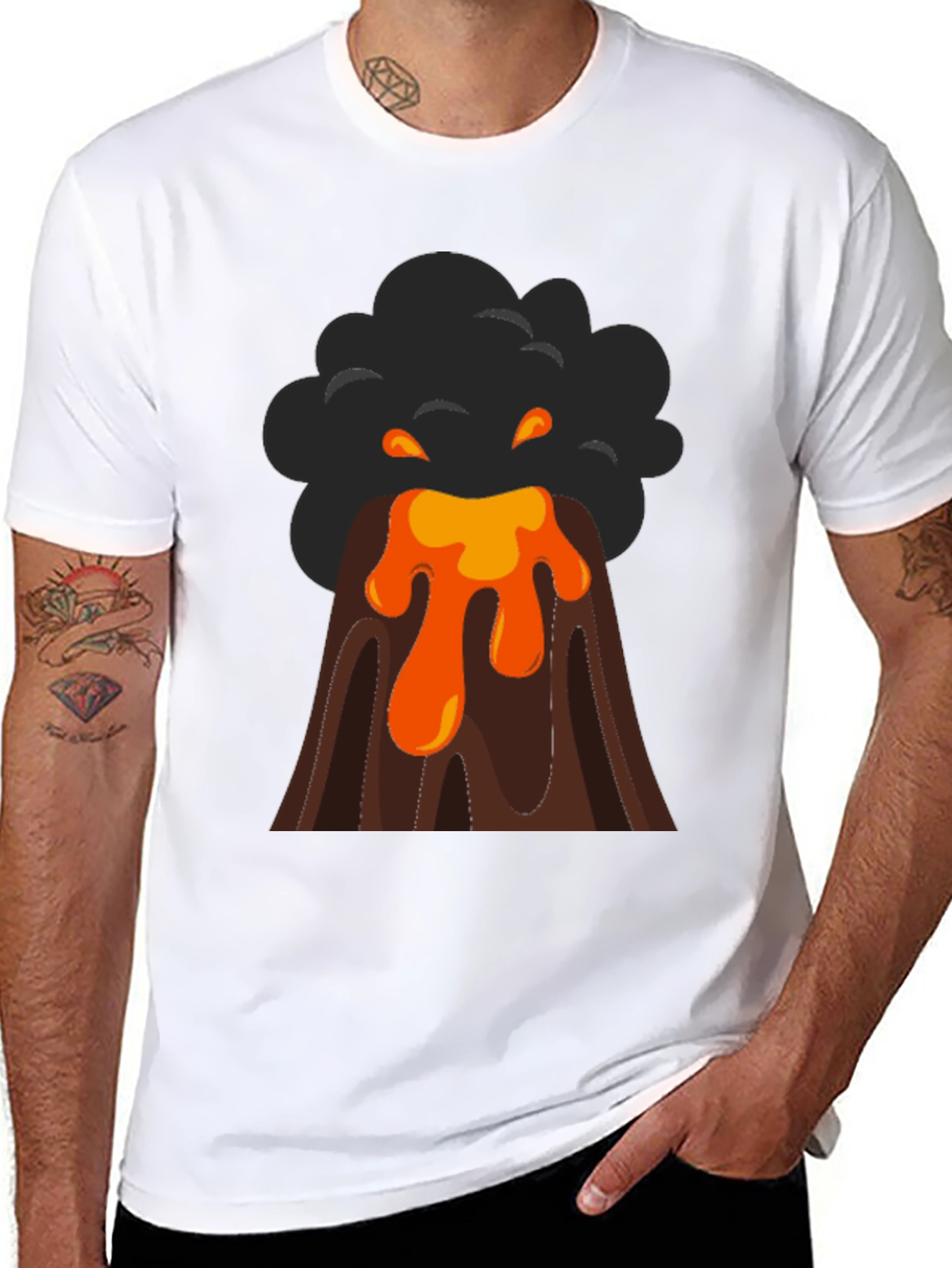 Volcano Eruption Graphic Print Tee