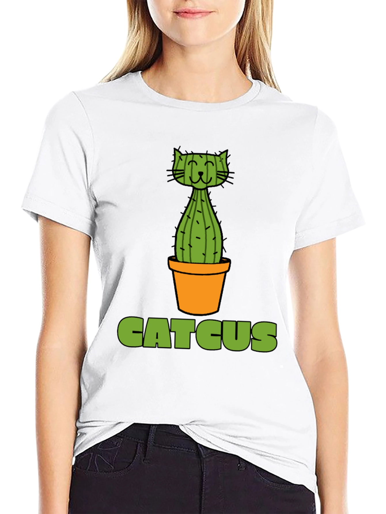 Catcus Graphic T-Shirt - Funny Cat Cactus Pun Tee