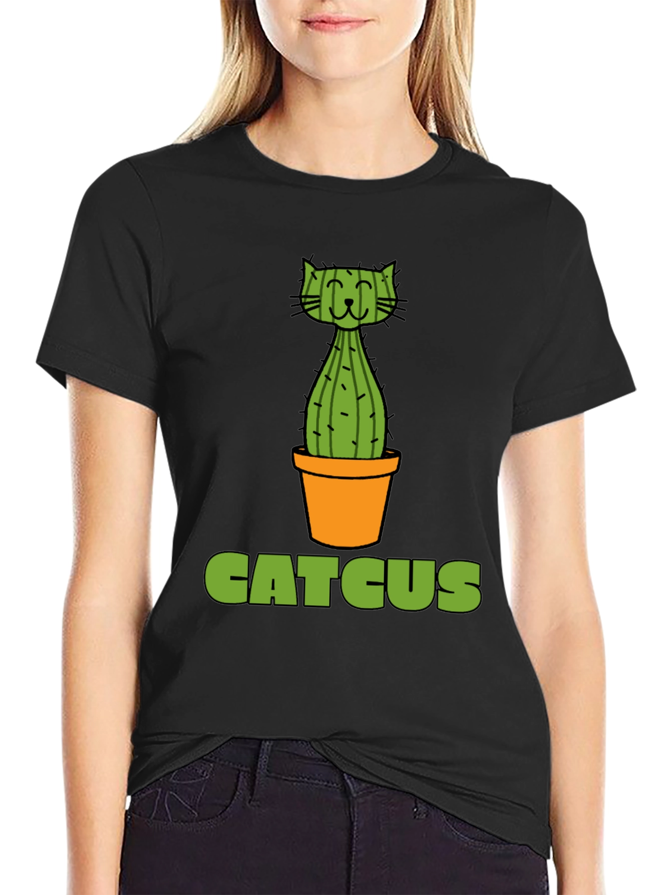 Catcus Graphic T-Shirt - Funny Cat Cactus Pun Tee