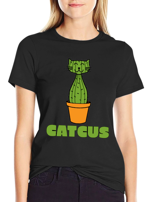 Catcus Graphic T-Shirt - Funny Cat Cactus Pun Tee