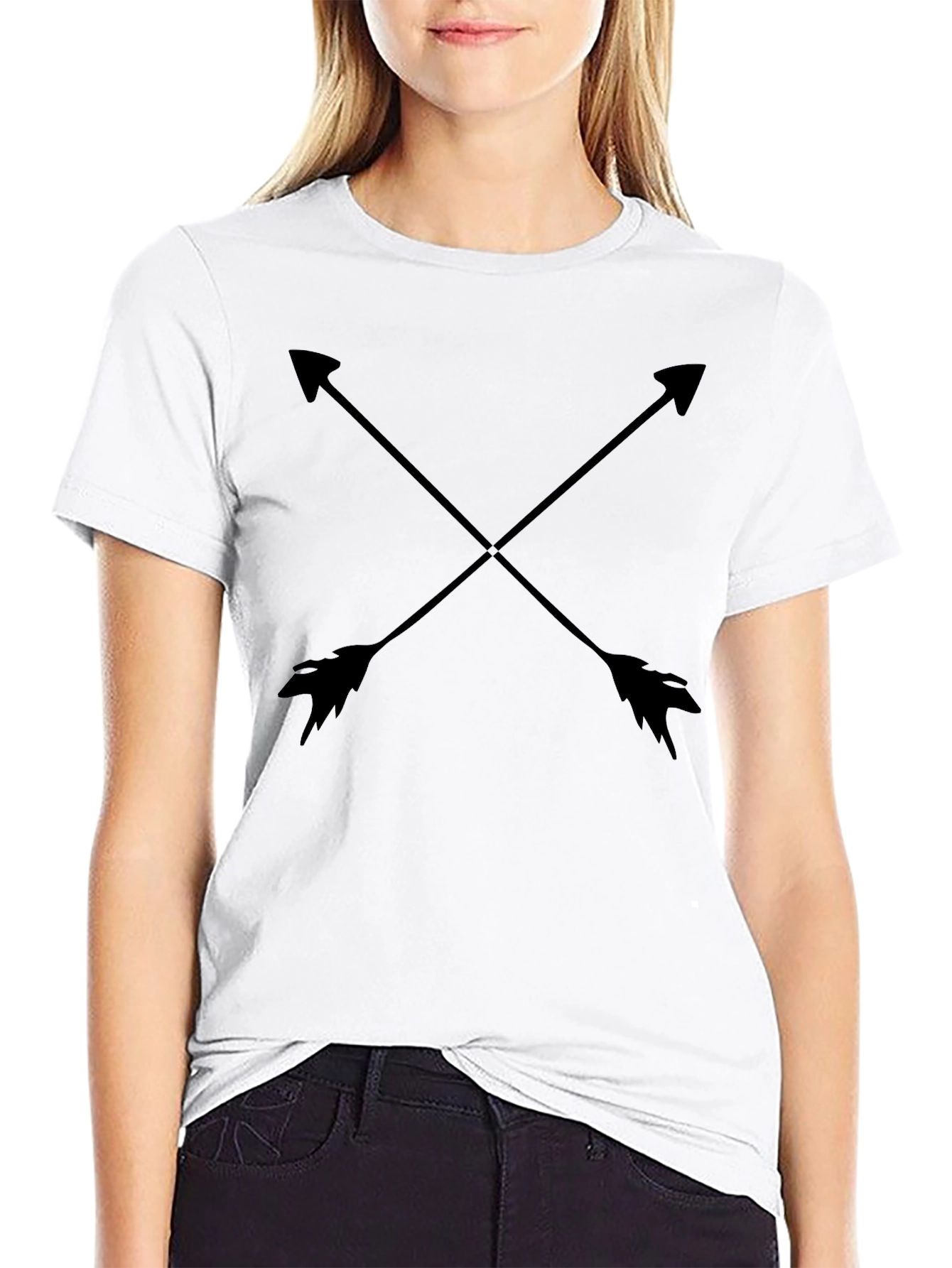 Crossed Arrows Graphic Tee - Black Casual Shirt