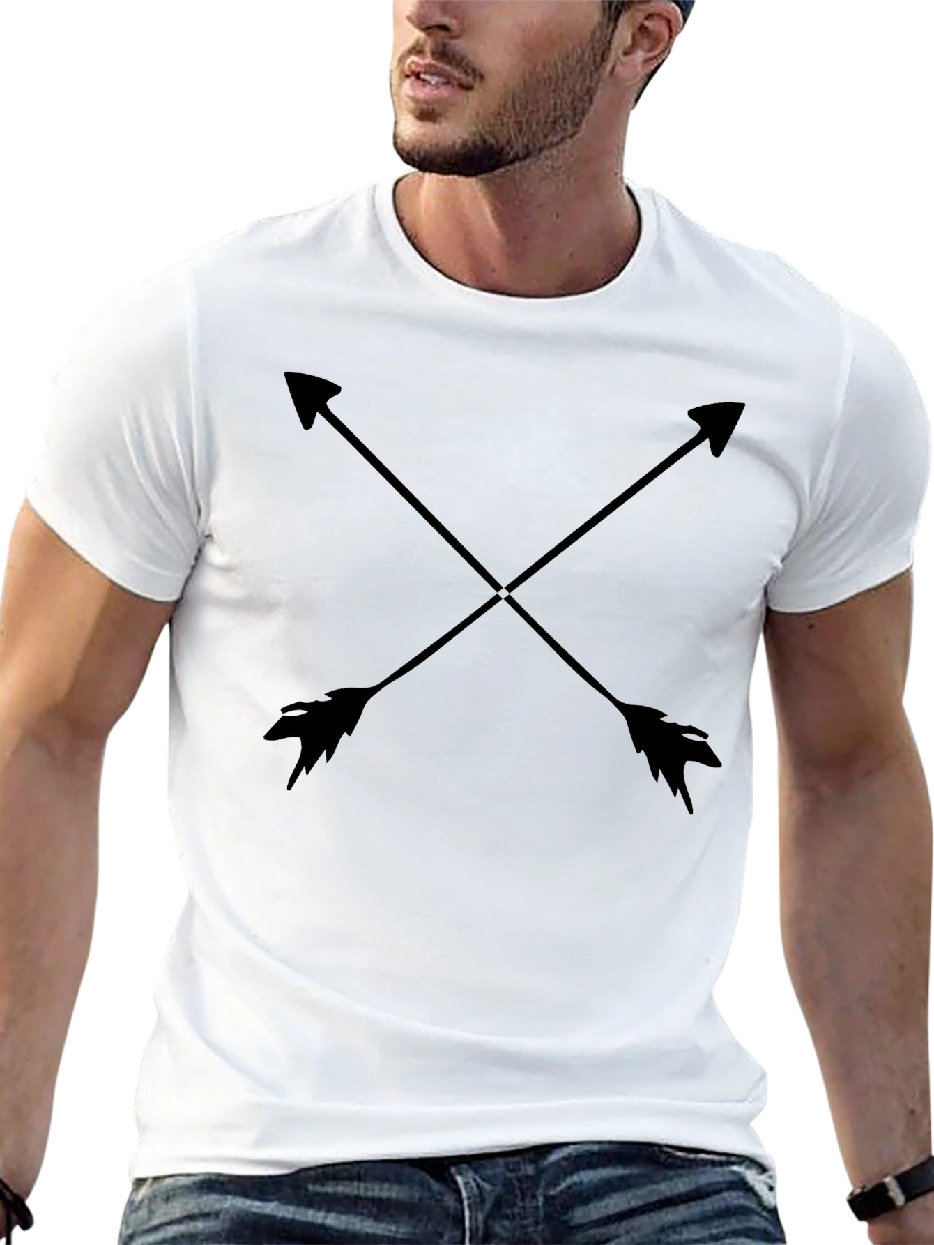 Crossed Arrows Graphic Tee - Black Casual Shirt