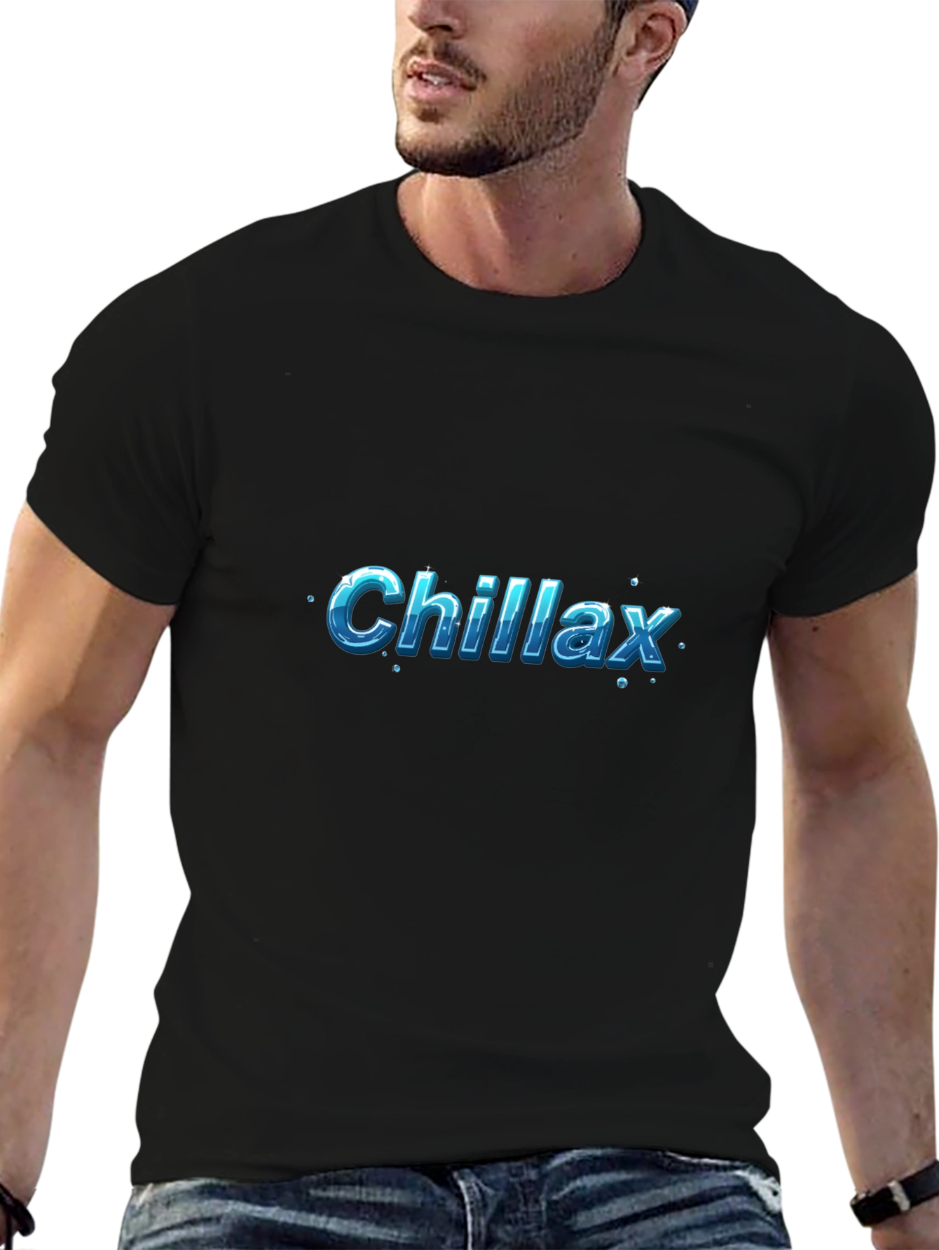 Chillax Black T-Shirt - Relaxed Style